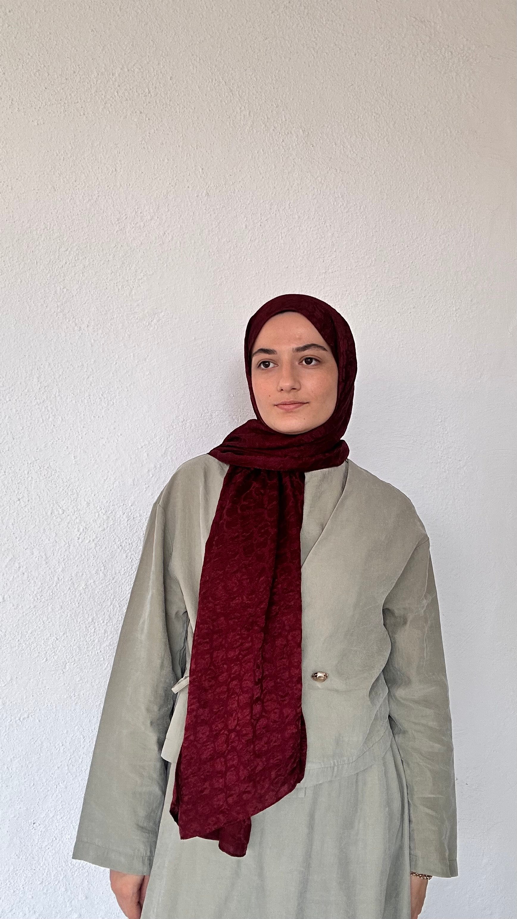 Lunè Pamuk Jakar Şal - Bordo