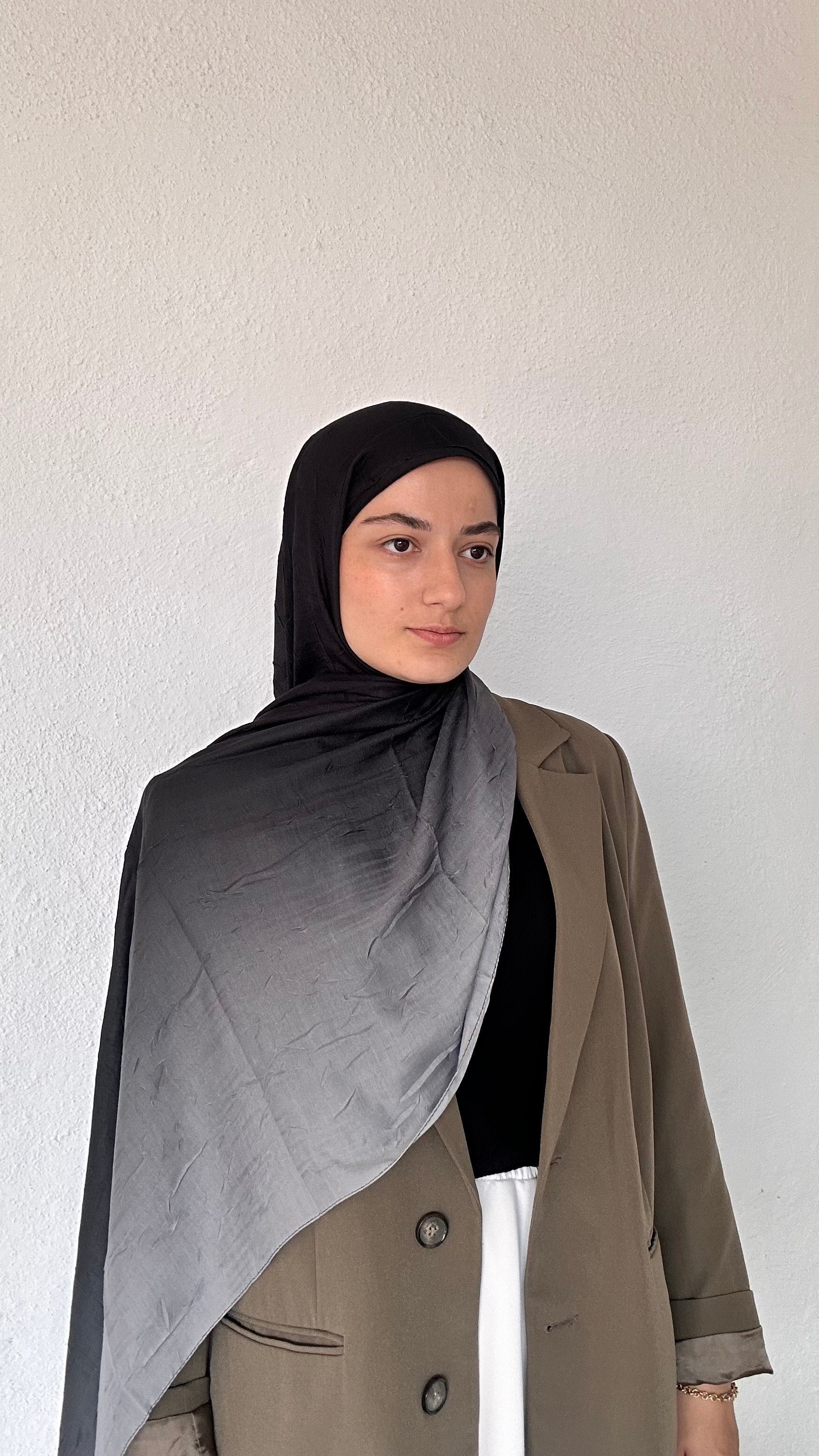 Degrade Bambu Şal - siyah