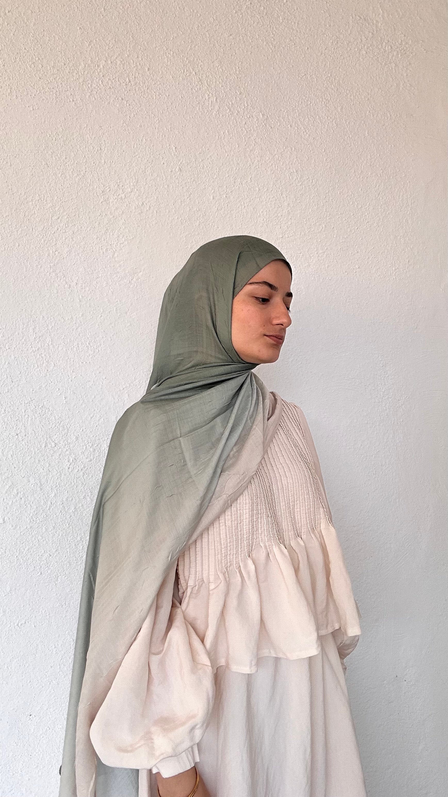 Degrade Bambu Şal - Yeşil