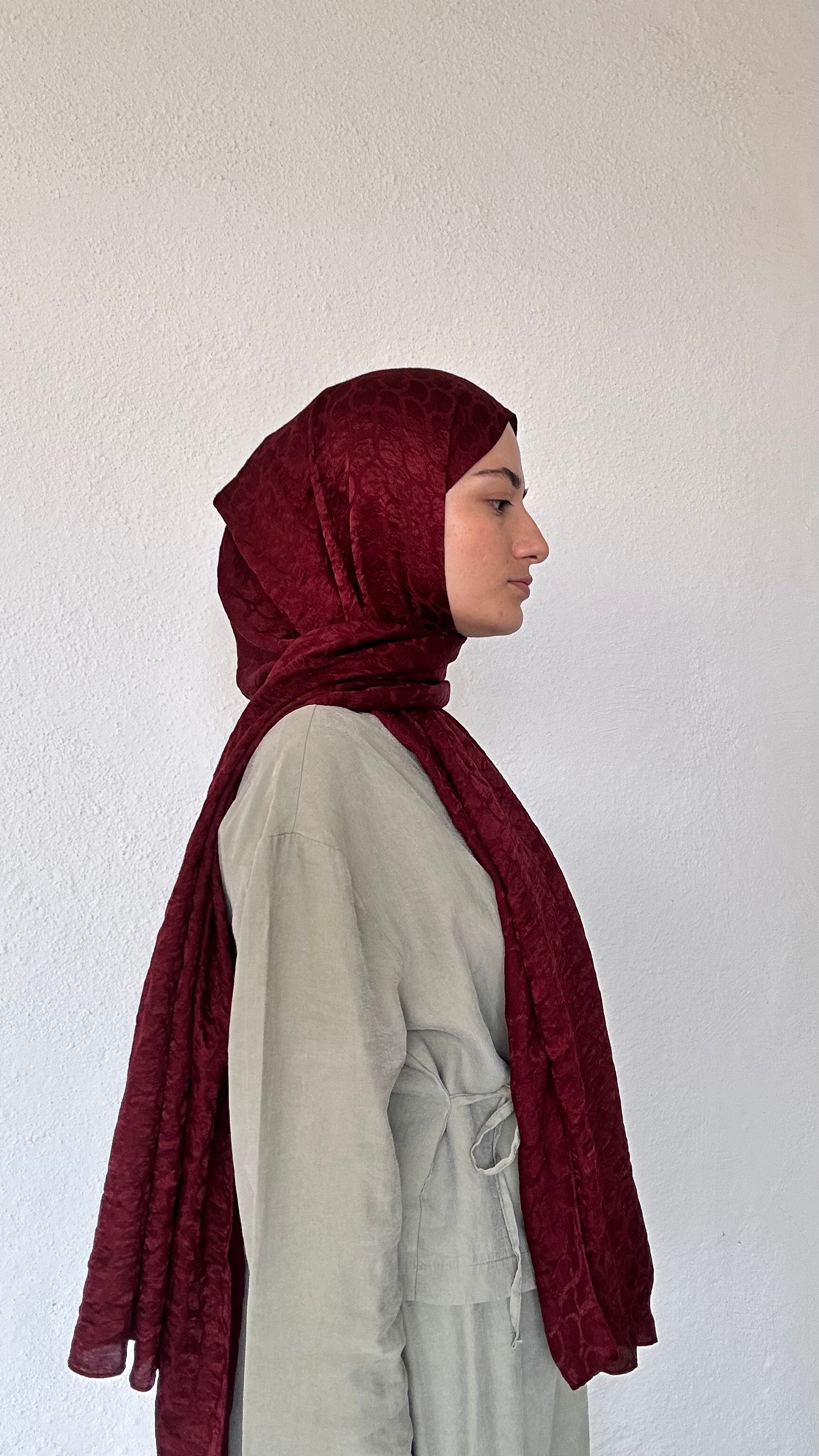 Lunè Pamuk Jakar Şal - Bordo