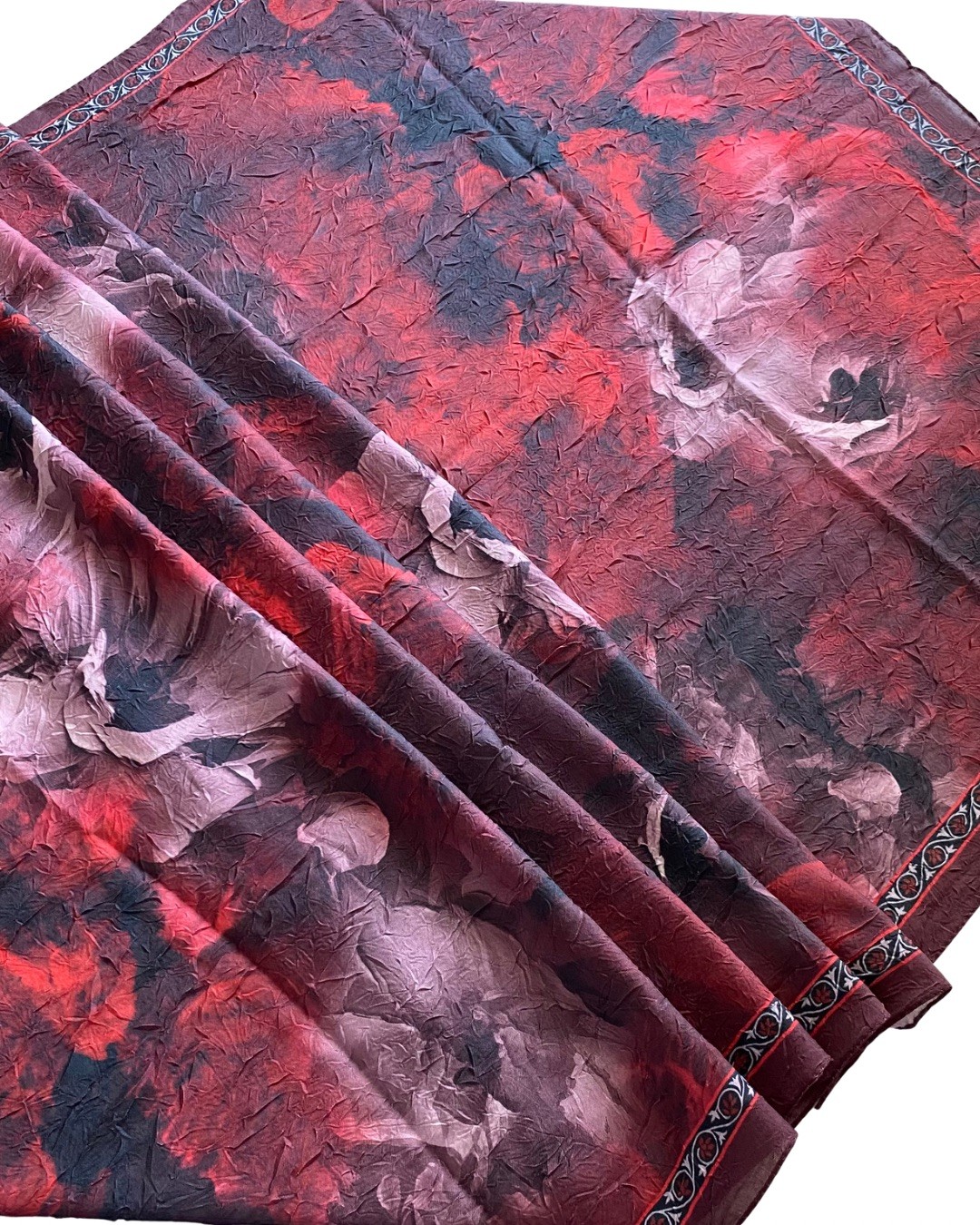 ROSE BAMBU ŞAL- koyu kırmızı