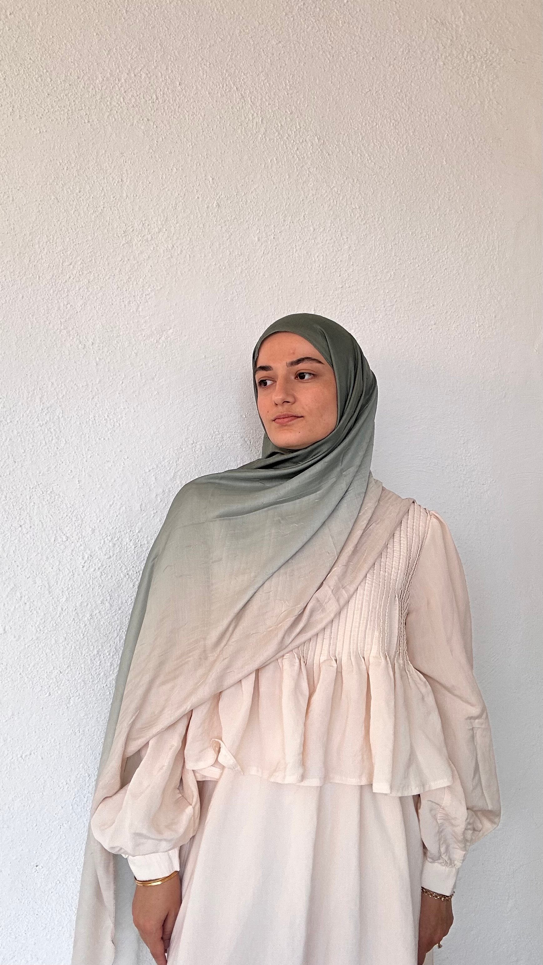Degrade Bambu Şal - Yeşil