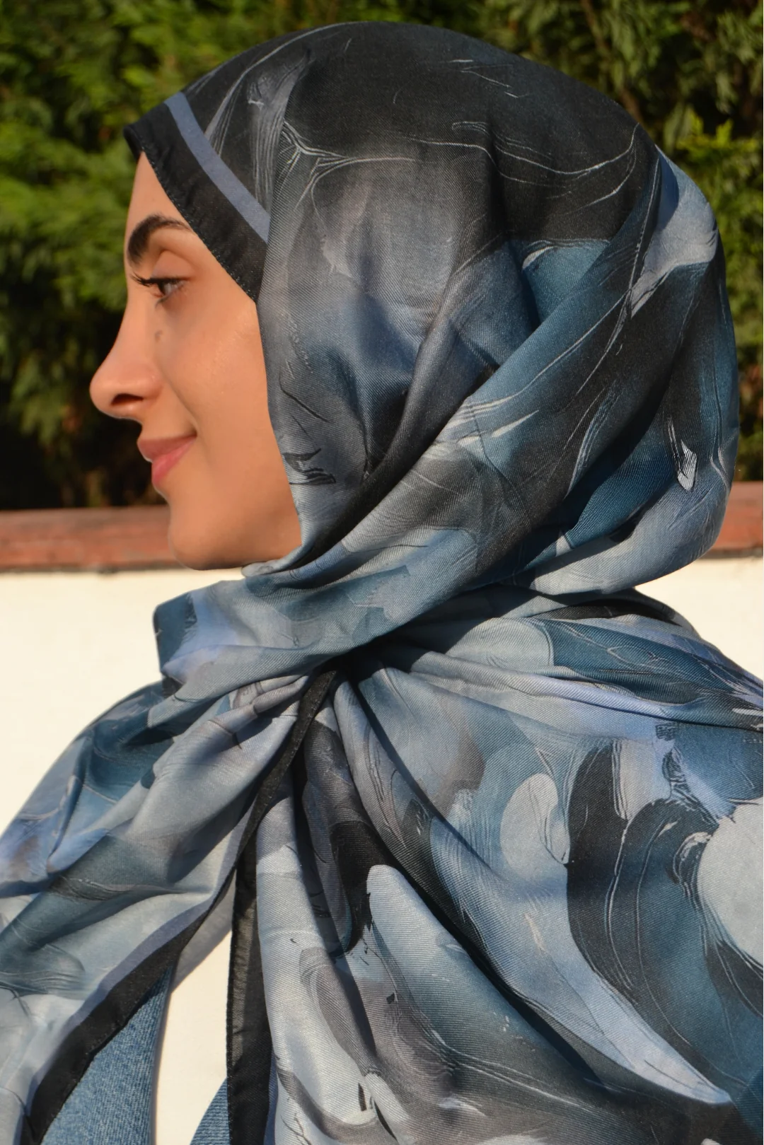 Liora Desenli Pamuk Şal - Füme