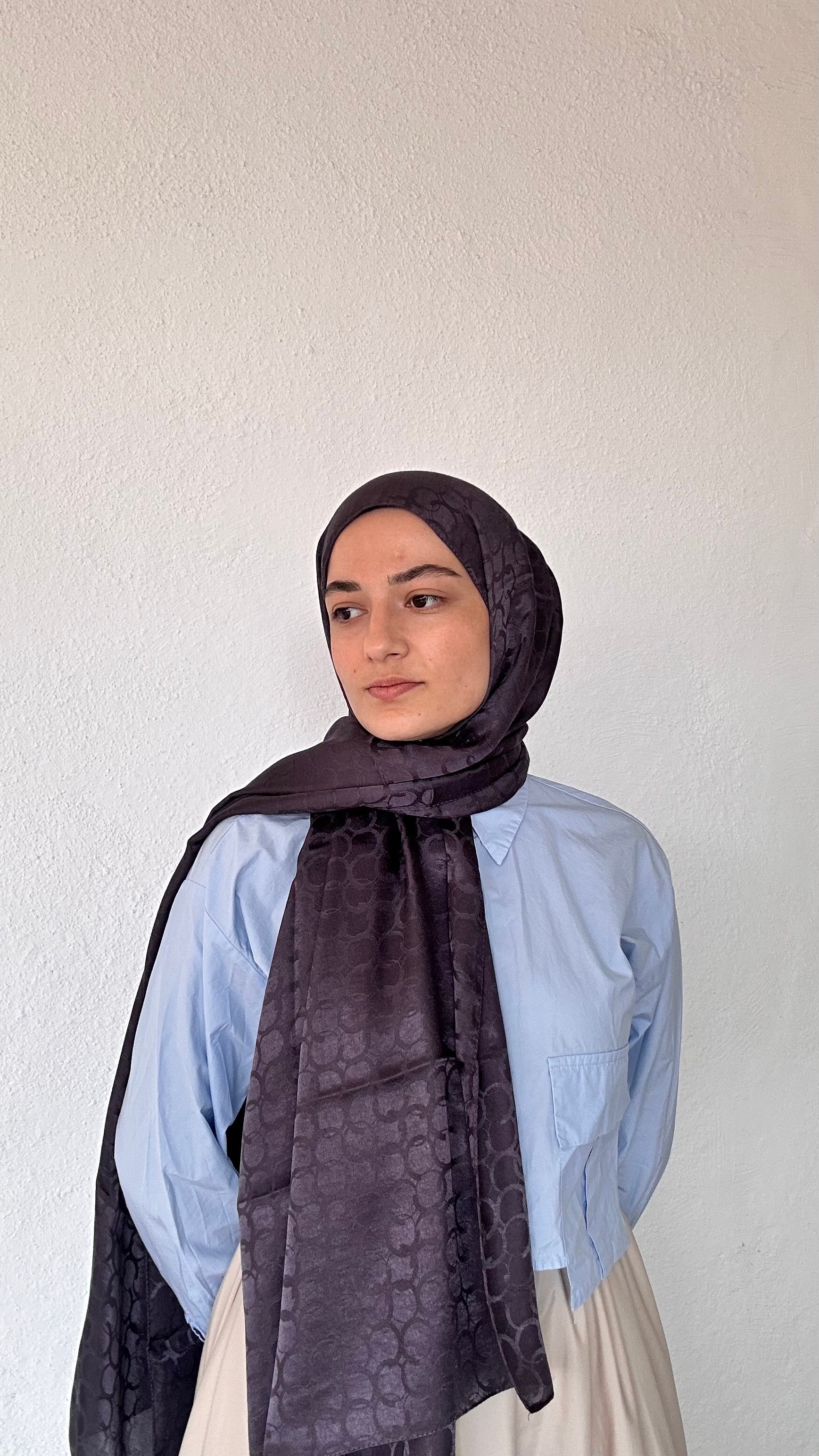 Lunè Pamuk Jakar Şal - Mürdüm