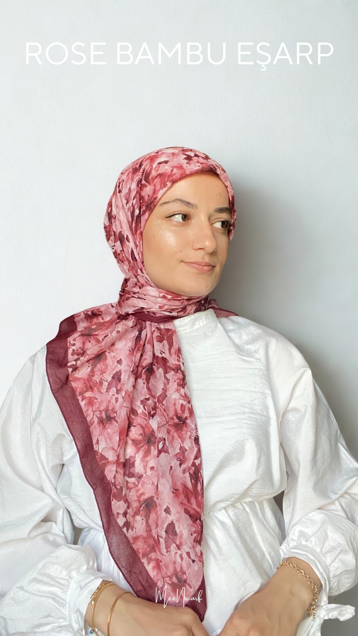 ROSE BAMBU EŞARP- bordo