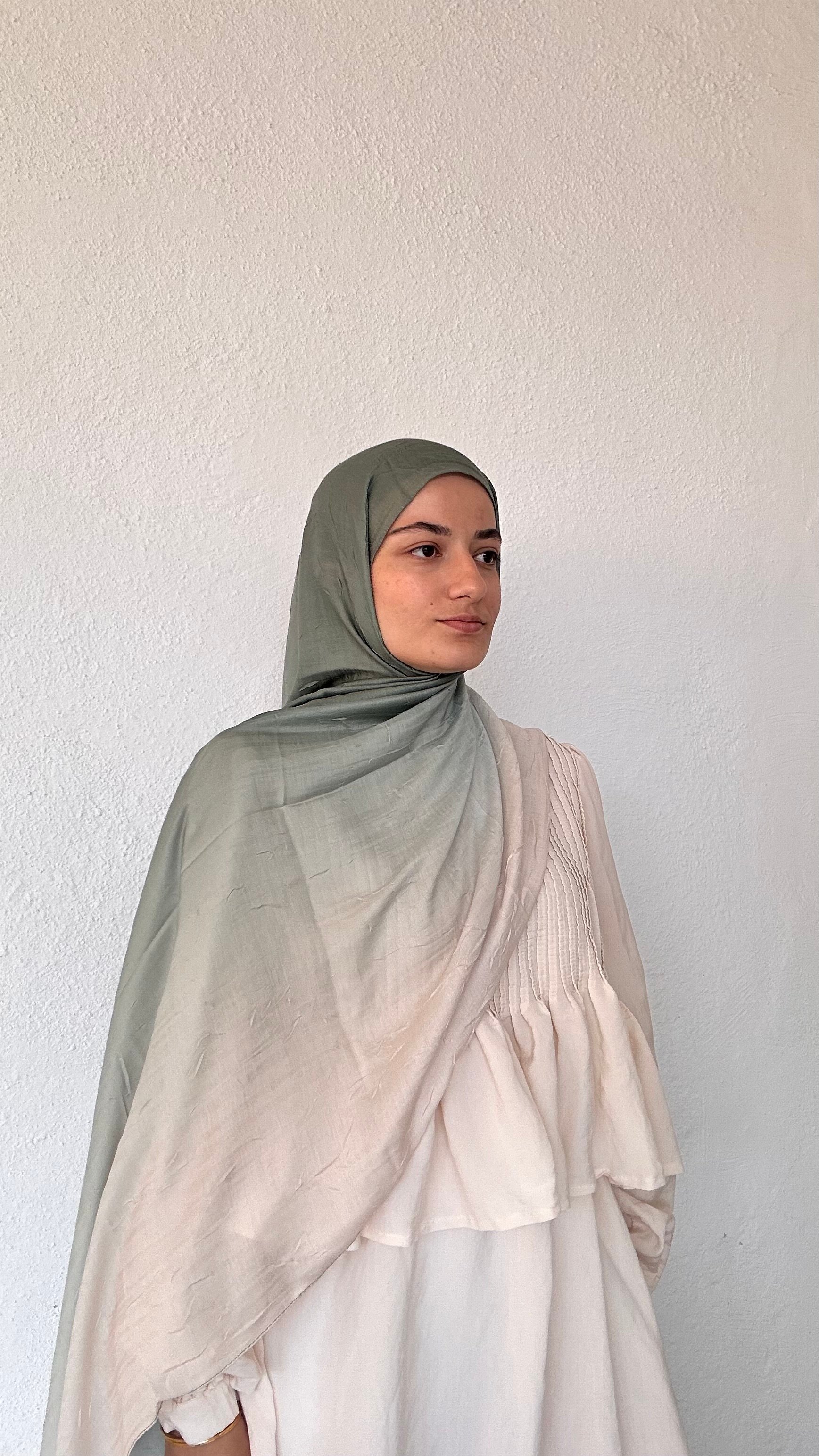 Degrade Bambu Şal - Yeşil