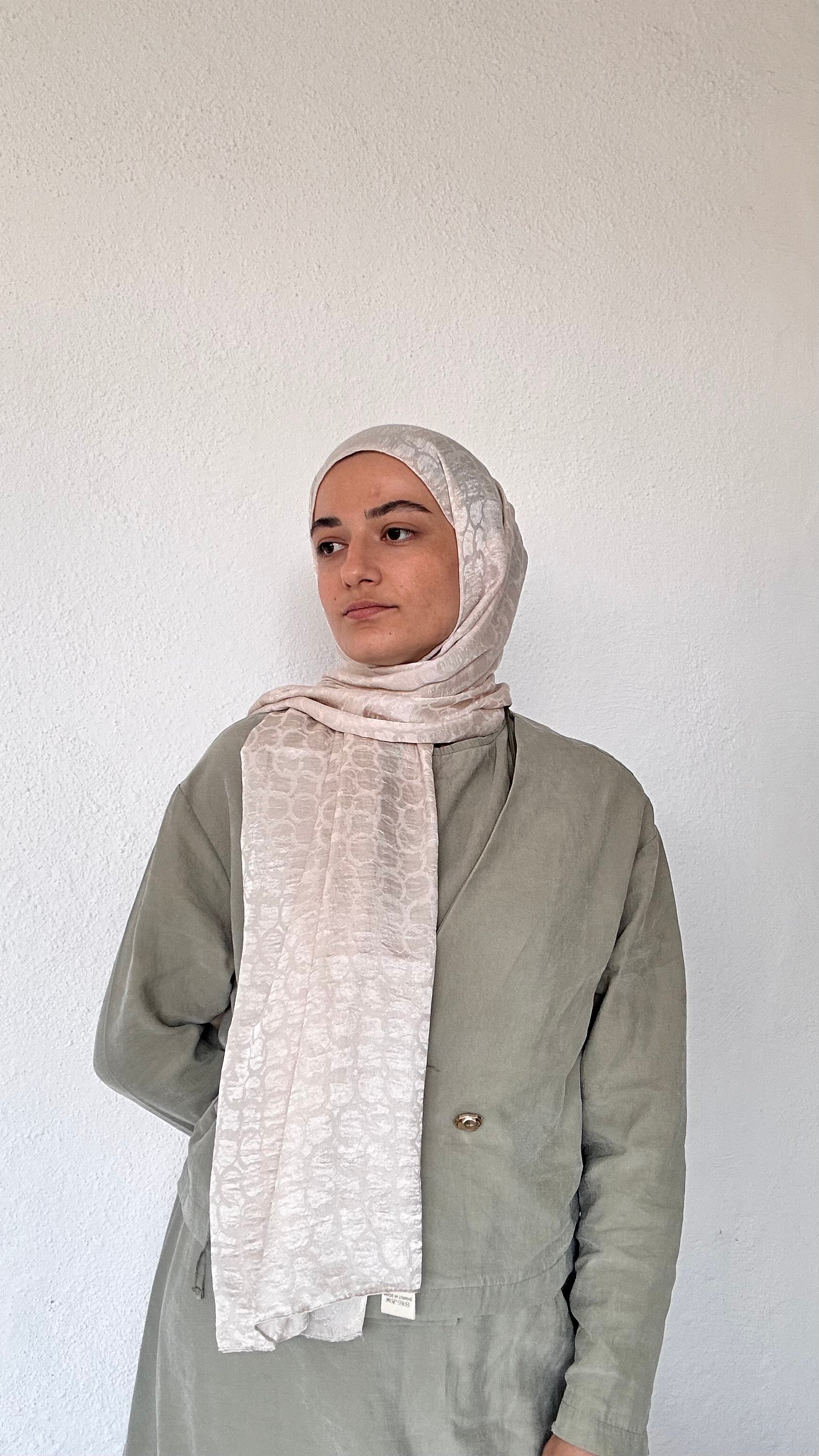 Lunè Pamuk Jakar Şal - Ekru