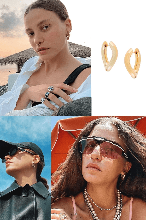 Serenay Sarikaya Earring, Gold Hoop Earring, Women Earring, Daintily Everyday Earring, Thank You, Next Earring