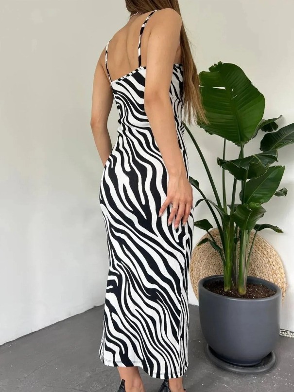 Zebra Pattern Women Dress, Summer Trend Dress, Fashion Dress, Party Dress