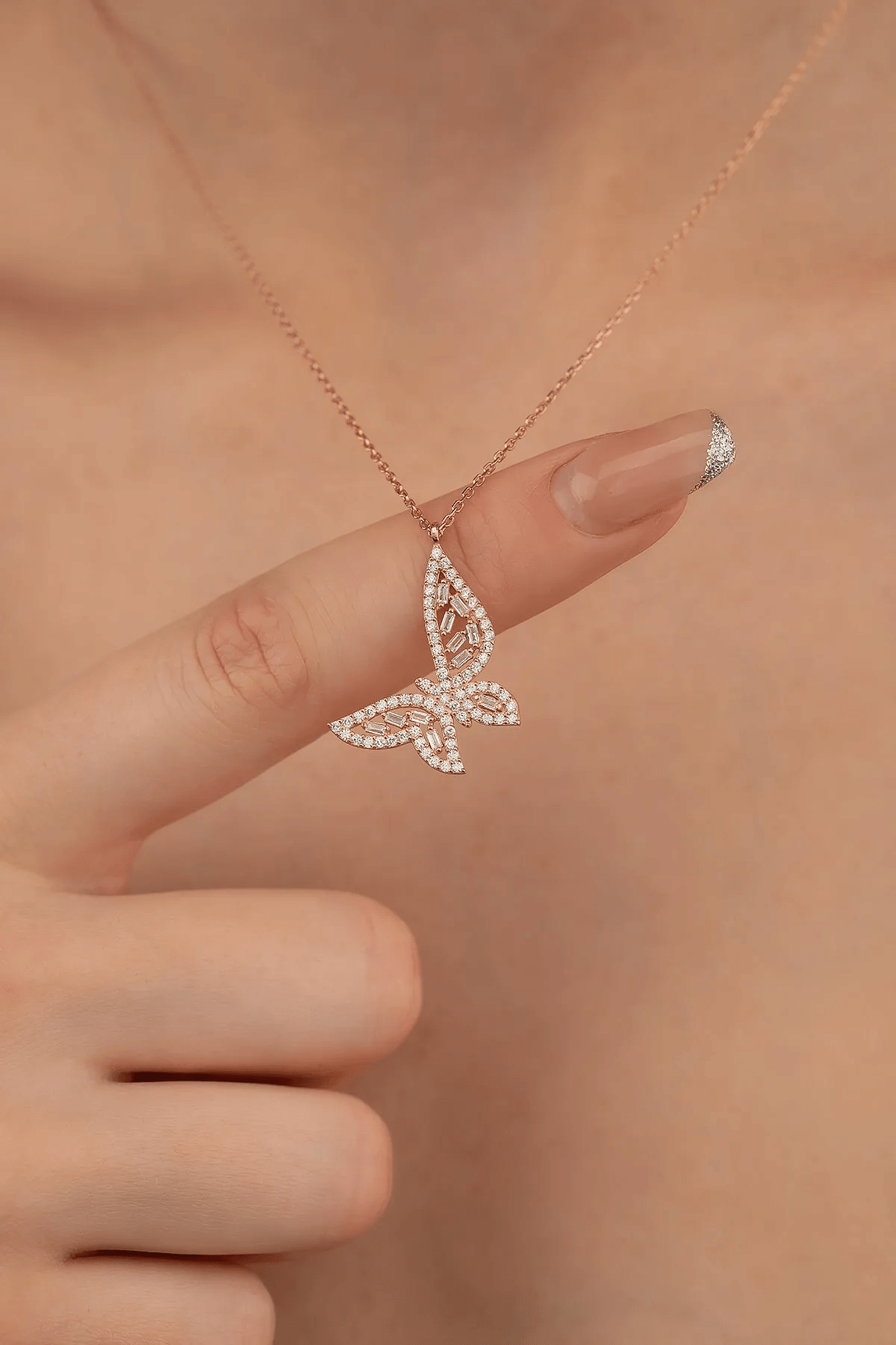 Butterfly Women Necklace, 925 Sterling Silver Pendant Necklace, Dainty Silver Necklace, Anniversary Gift, Women Jewelry, Cute Minimalist Necklace