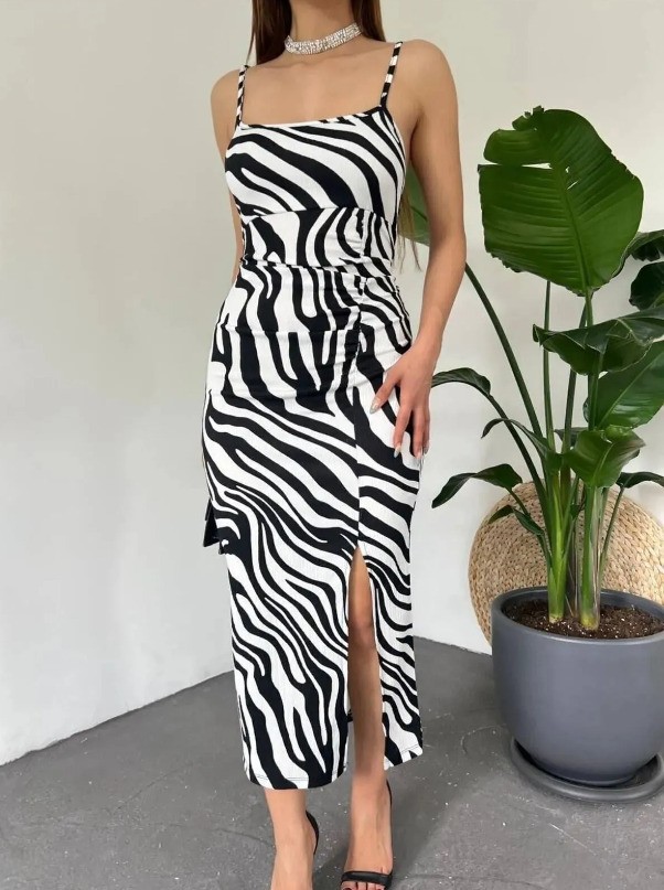 Zebra Pattern Women Dress, Summer Trend Dress, Fashion Dress, Party Dress