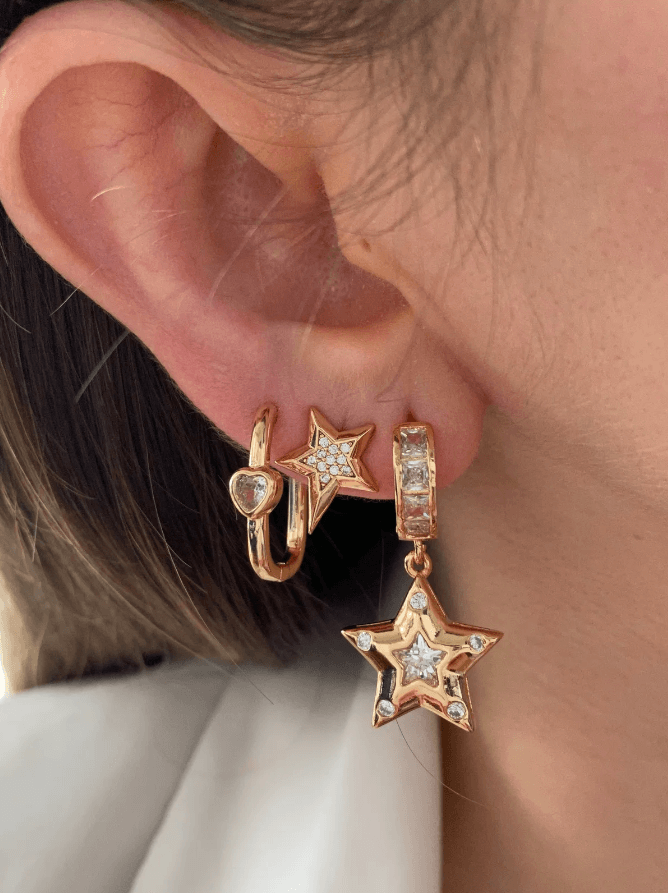 Star Earring Set, Gold Plated Earring, Wedding Earrings, Bridal Earrings, Trending Earring, Women Earring, Daintily Everyday Earring, Women Gifts