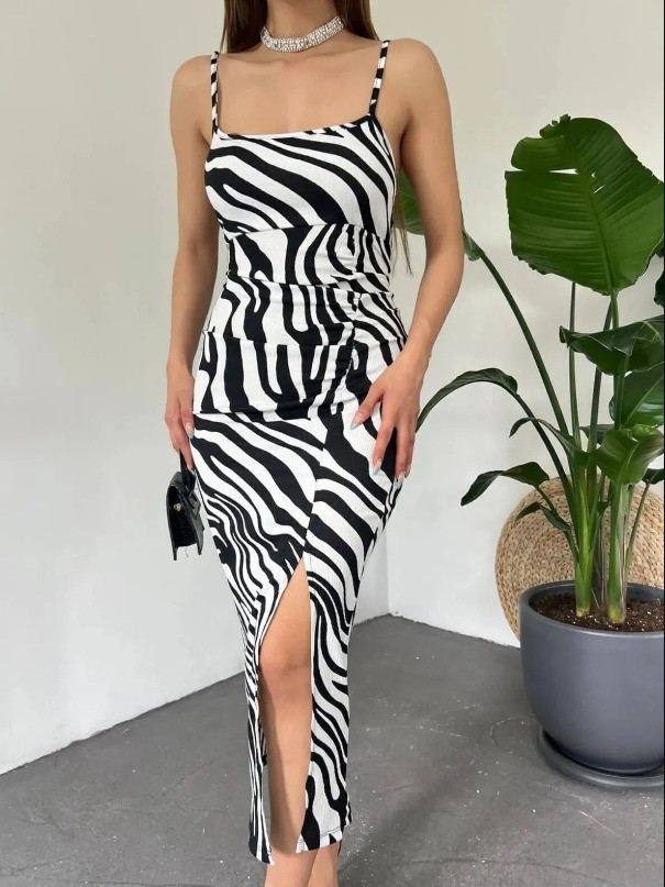 Zebra Pattern Women Dress, Summer Trend Dress, Fashion Dress, Party Dress