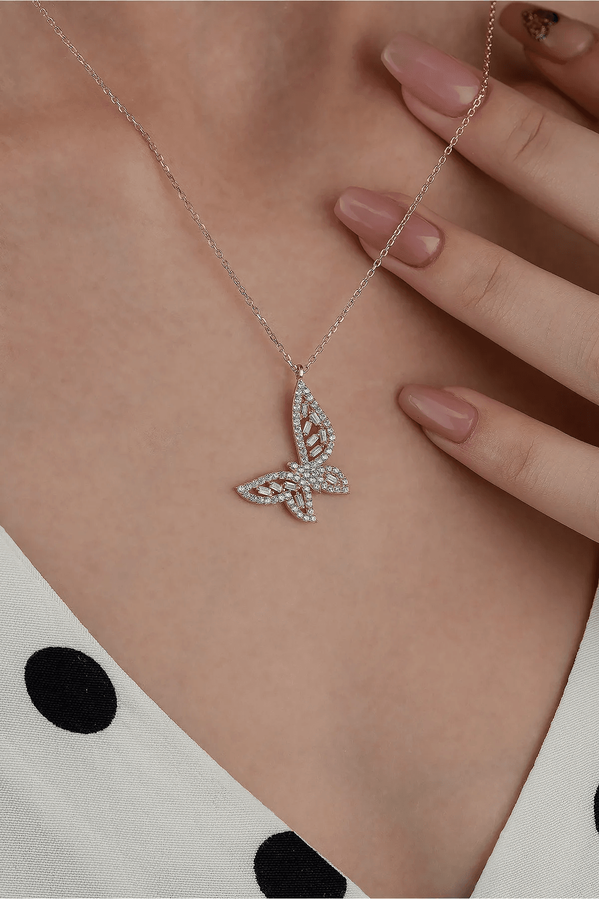 Butterfly Women Necklace, 925 Sterling Silver Pendant Necklace, Dainty Silver Necklace, Anniversary Gift, Women Jewelry, Cute Minimalist Necklace