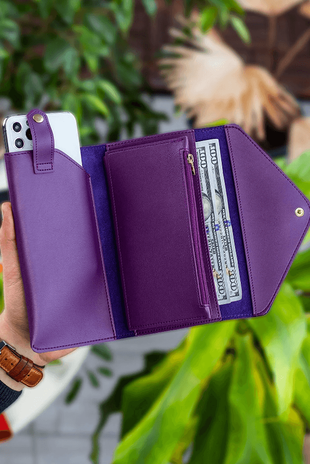 Wallet with Phone Compartment, Women Leather Wallet, Leather Purse Zipper, Card Holder Wallet For Her, Credit Card Wallet, Gift Idea, Coin Pocket