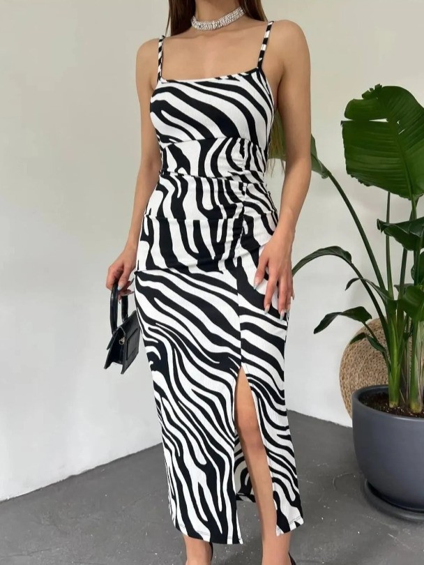 Zebra Pattern Women Dress, Summer Trend Dress, Fashion Dress, Party Dress