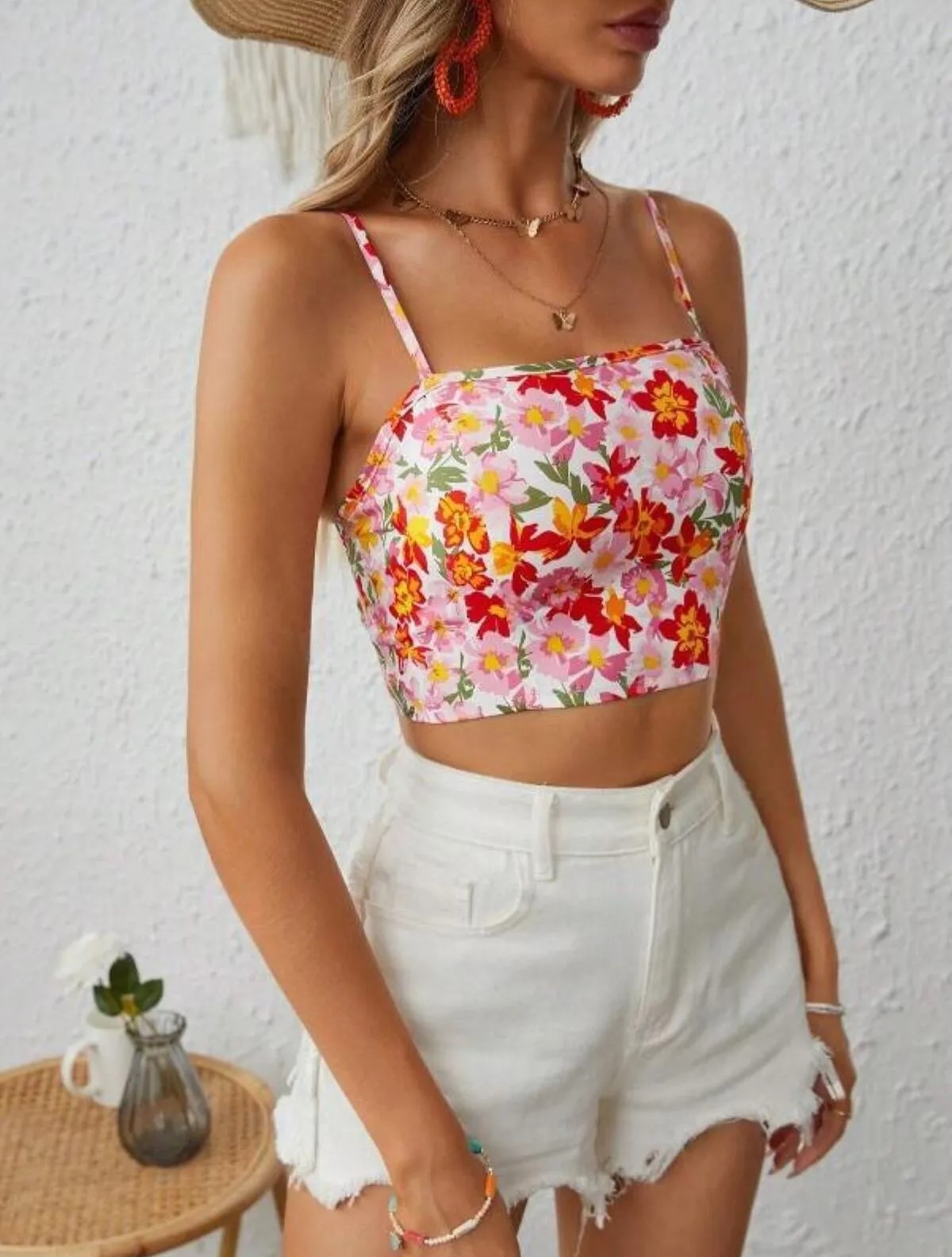 Floral Crop Top, Summer Crop Top, Fashion Trending Crop Top, Stylish Backless Women Crop Top, Festival Outfit,Wife Gift, Party Crop Top, Vacation Gift