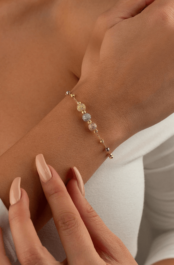 Beaded Bracelet, Women Bracelet, 925 Sterling Silver Bracelet, Dainty Silver Bracelet, Elegant Gift for Her, Women Jewellery, Cute Minimalist Bracelet