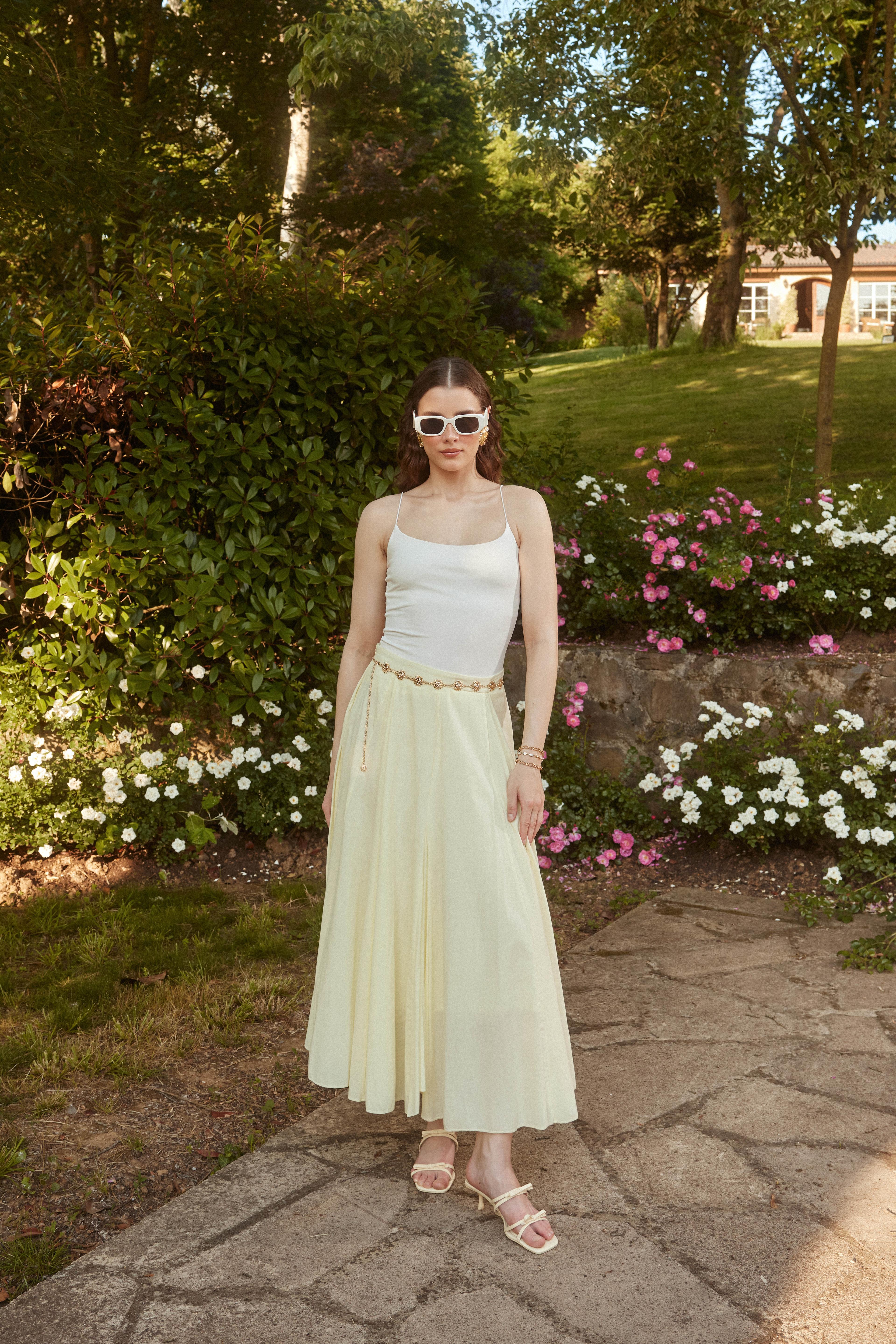 Pleated Ruffle Skirt