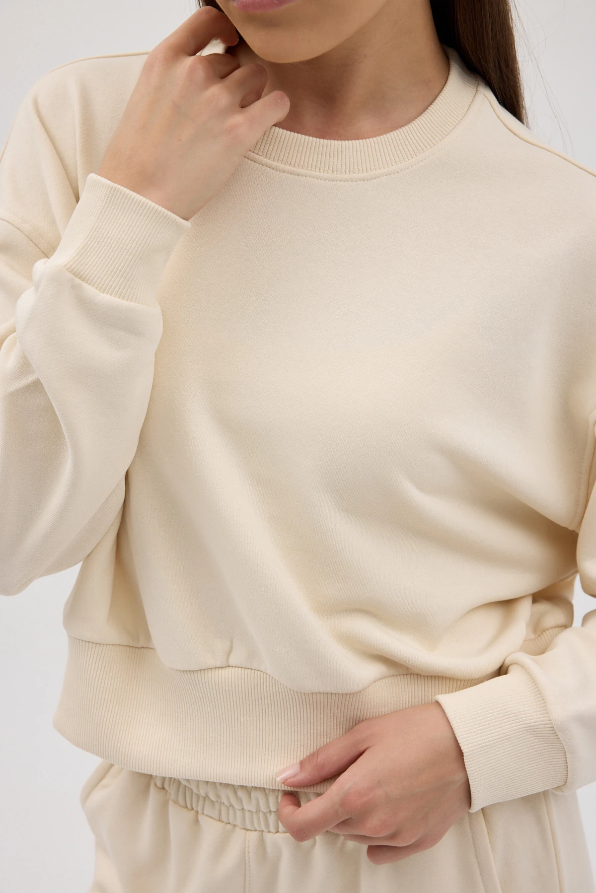 Cozy Bisiklet Yaka Sweatshirt