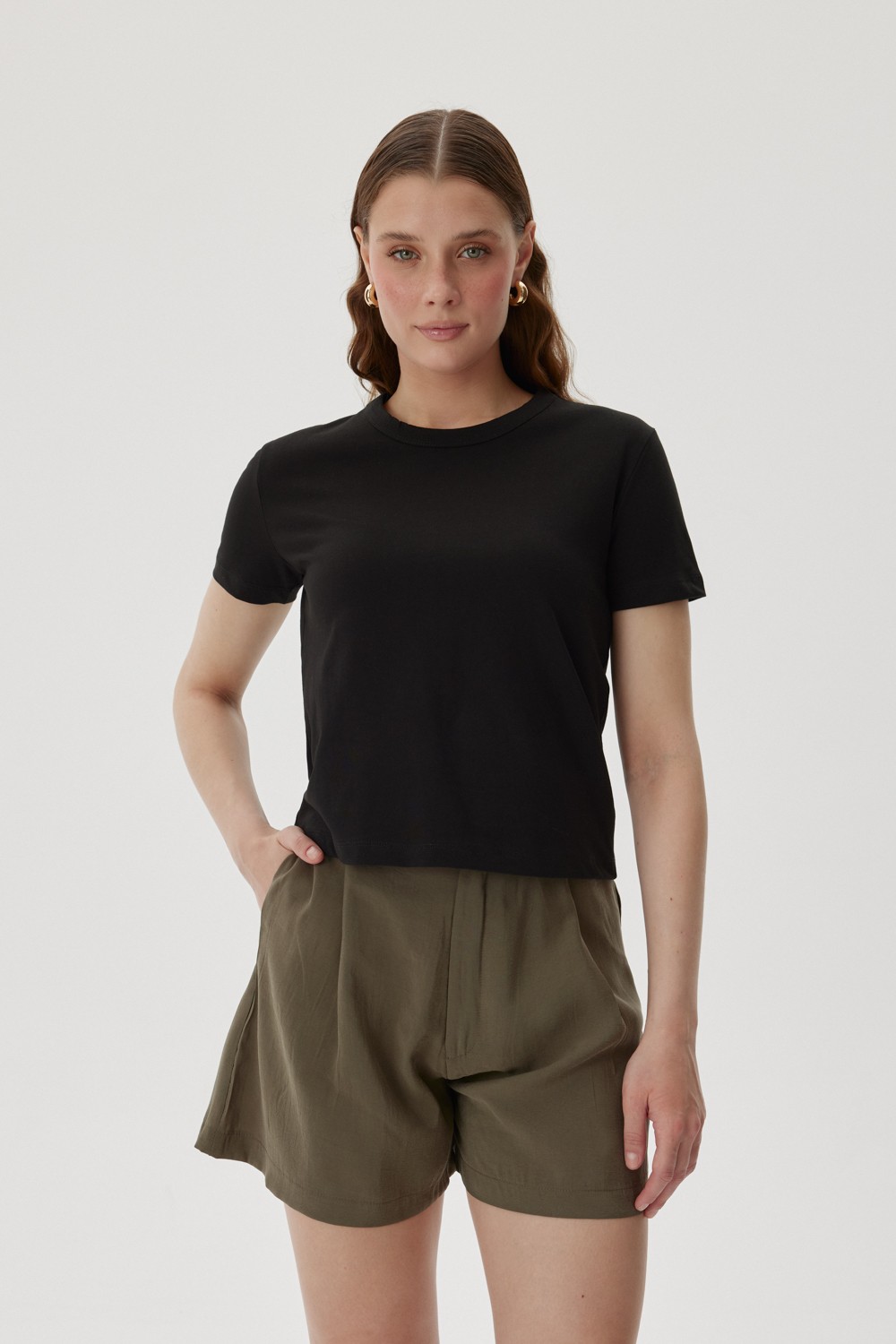 Short Sleeve Crew Neck T-Shirt - Black