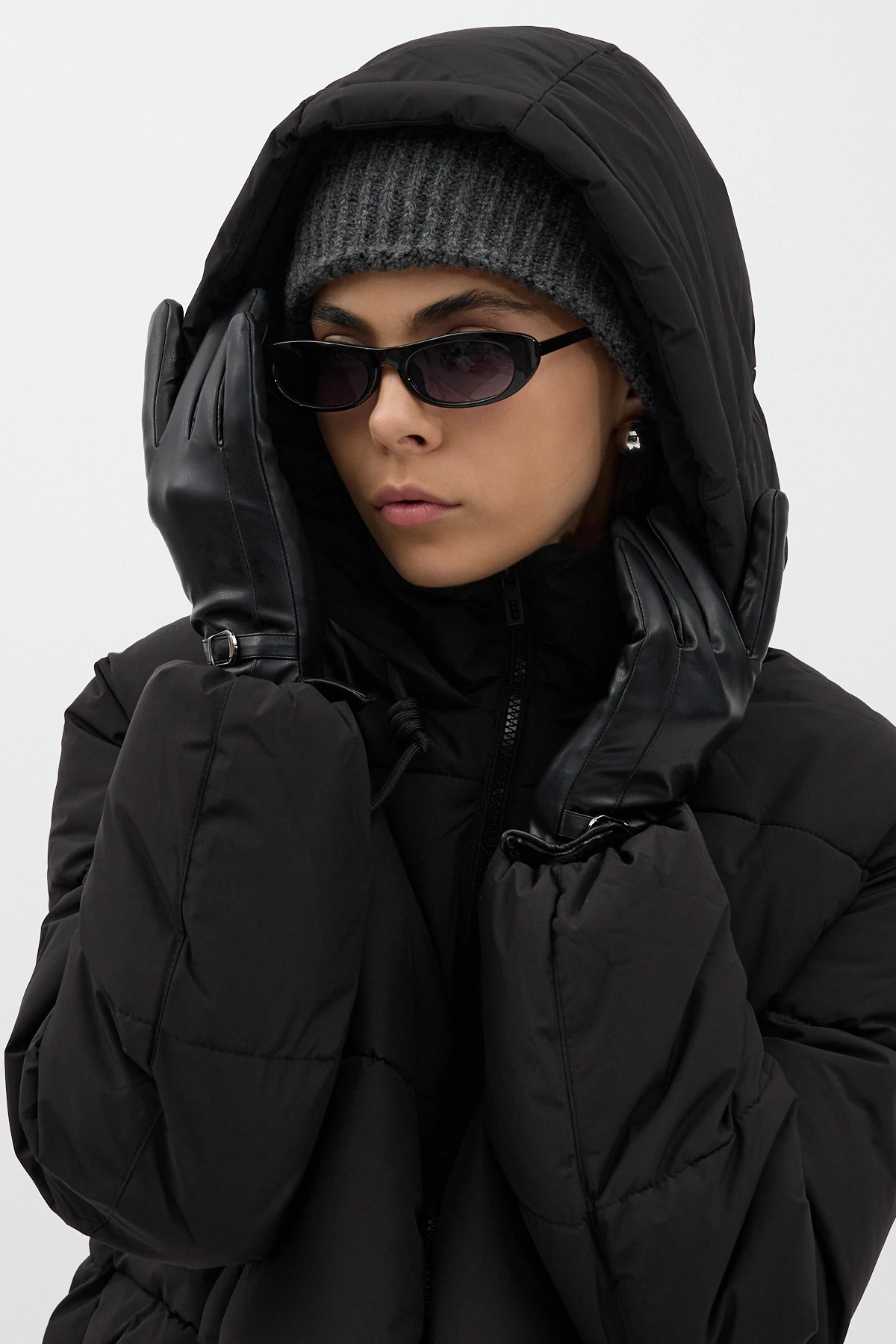 Gümüş Toka Detaylı Deri Eldiven