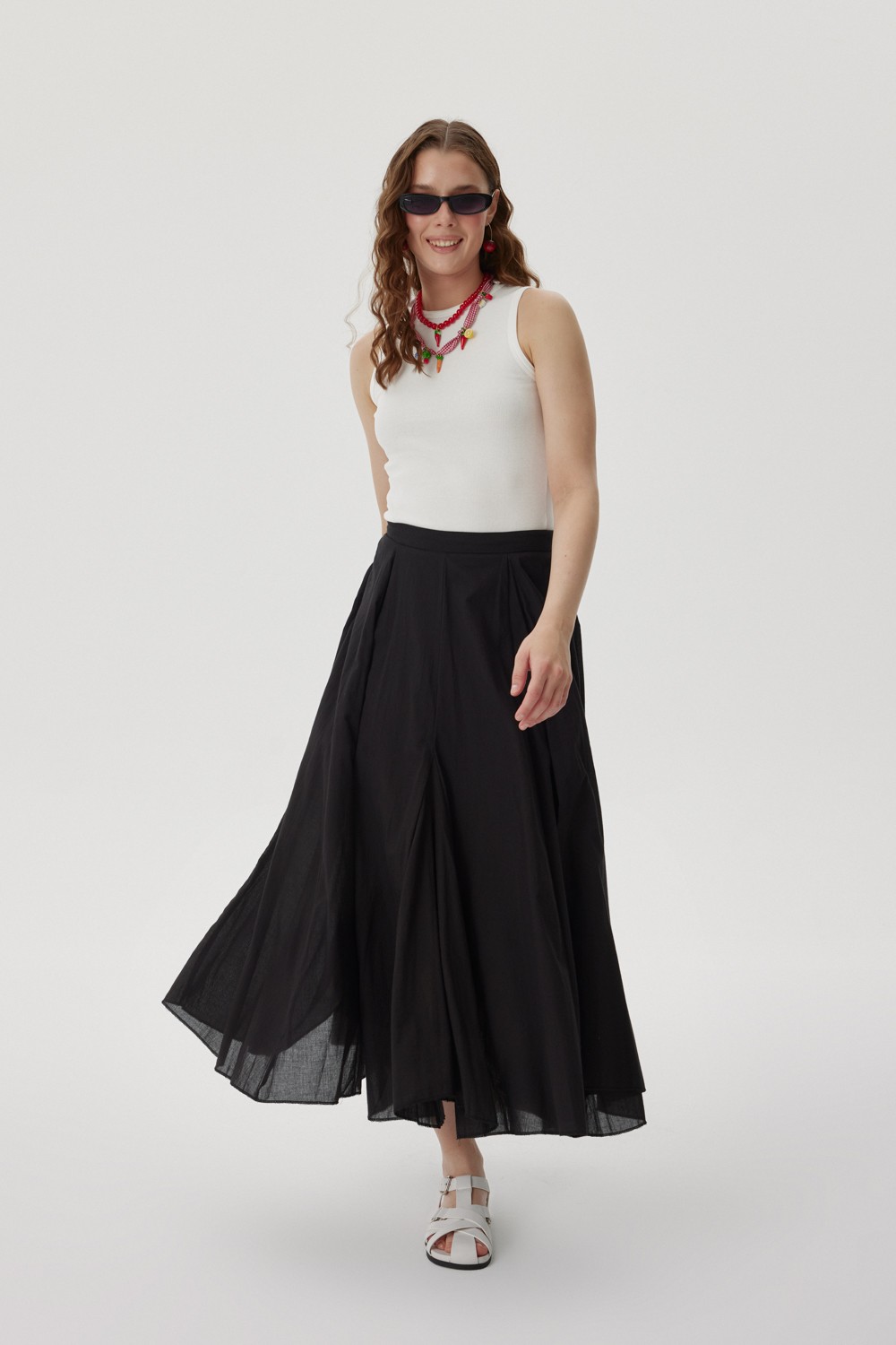 Pleated Ruffle Skirt