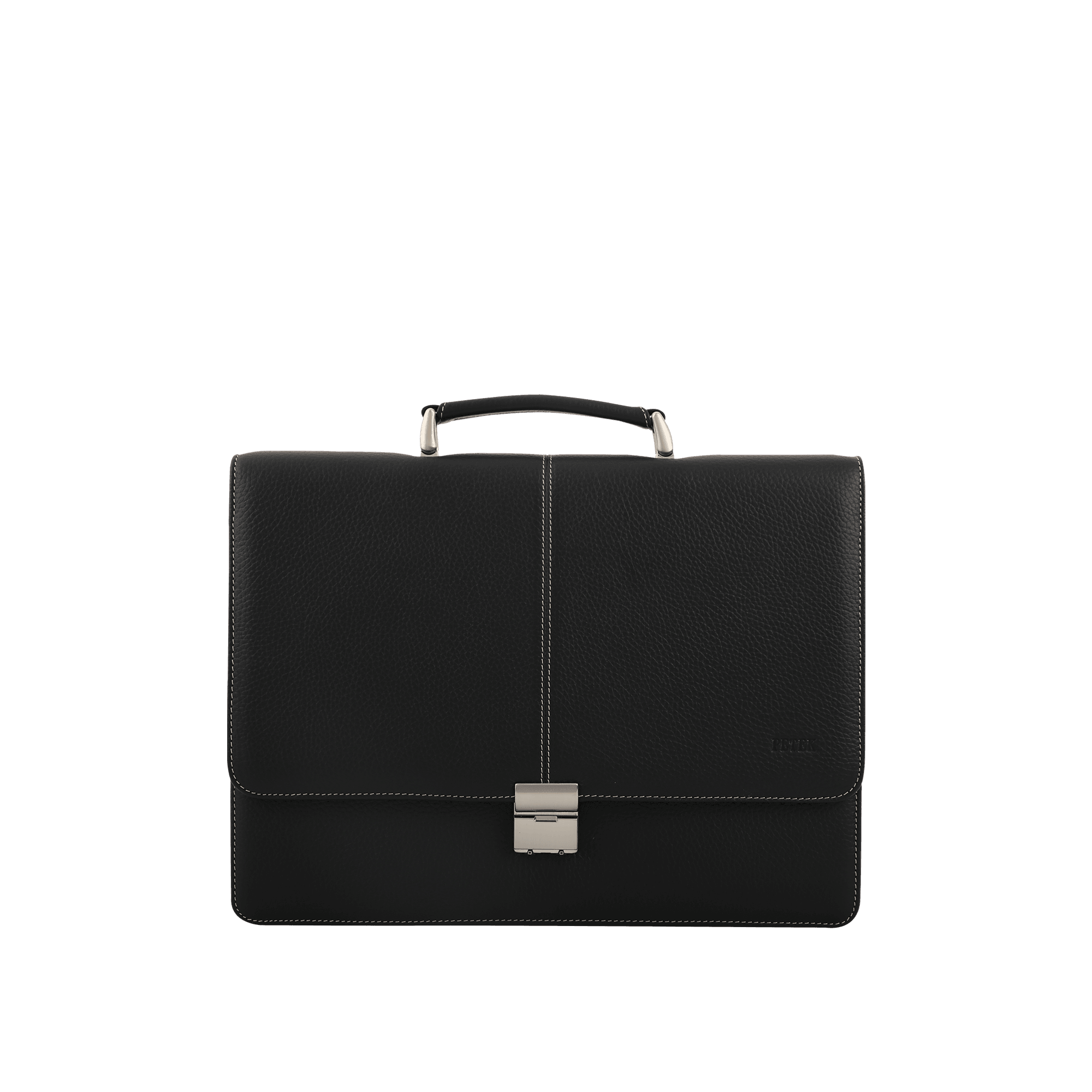 Petek Men's Briefcases Contrast Stitching Black