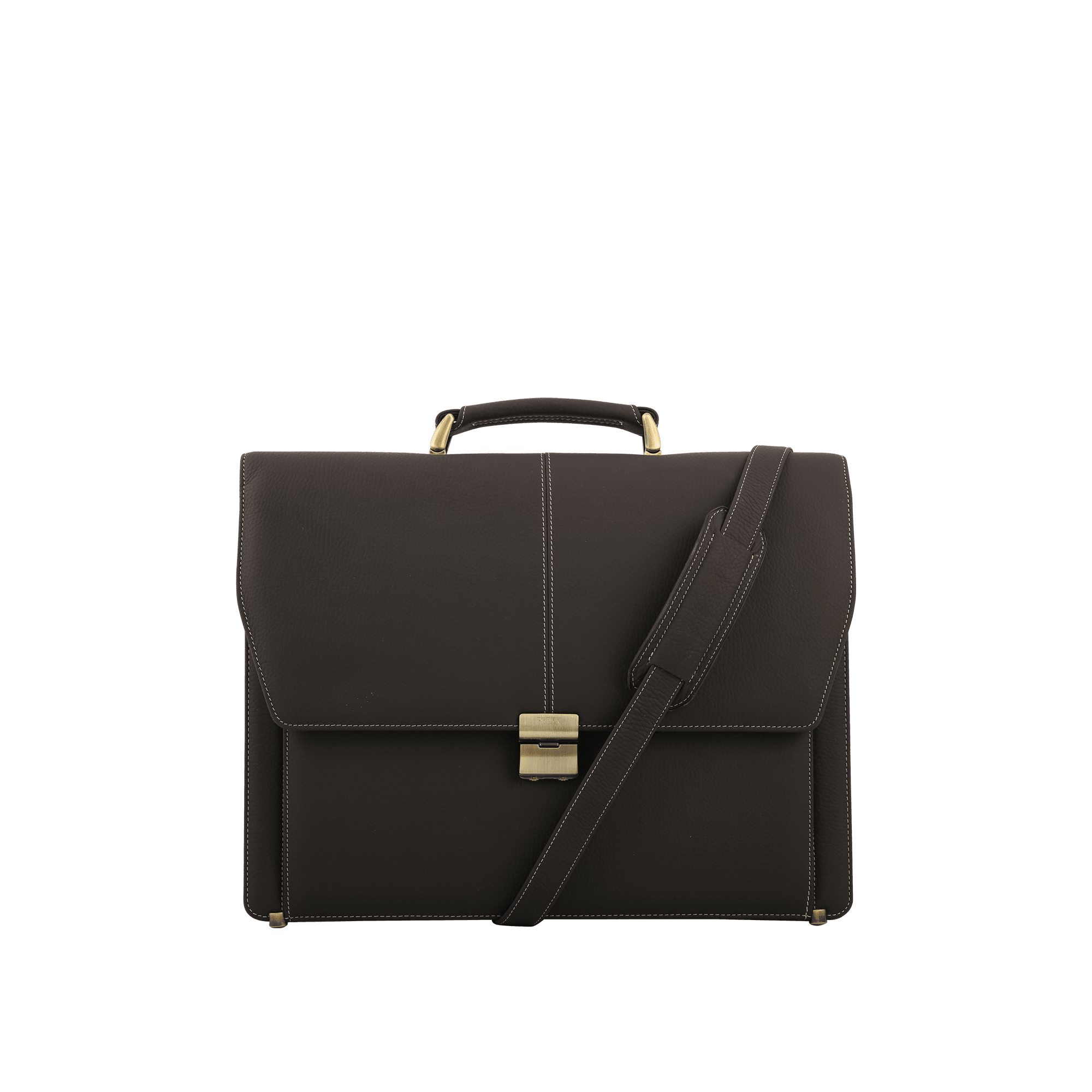 Petek Men's Briefcases Contrast Stitching Brown