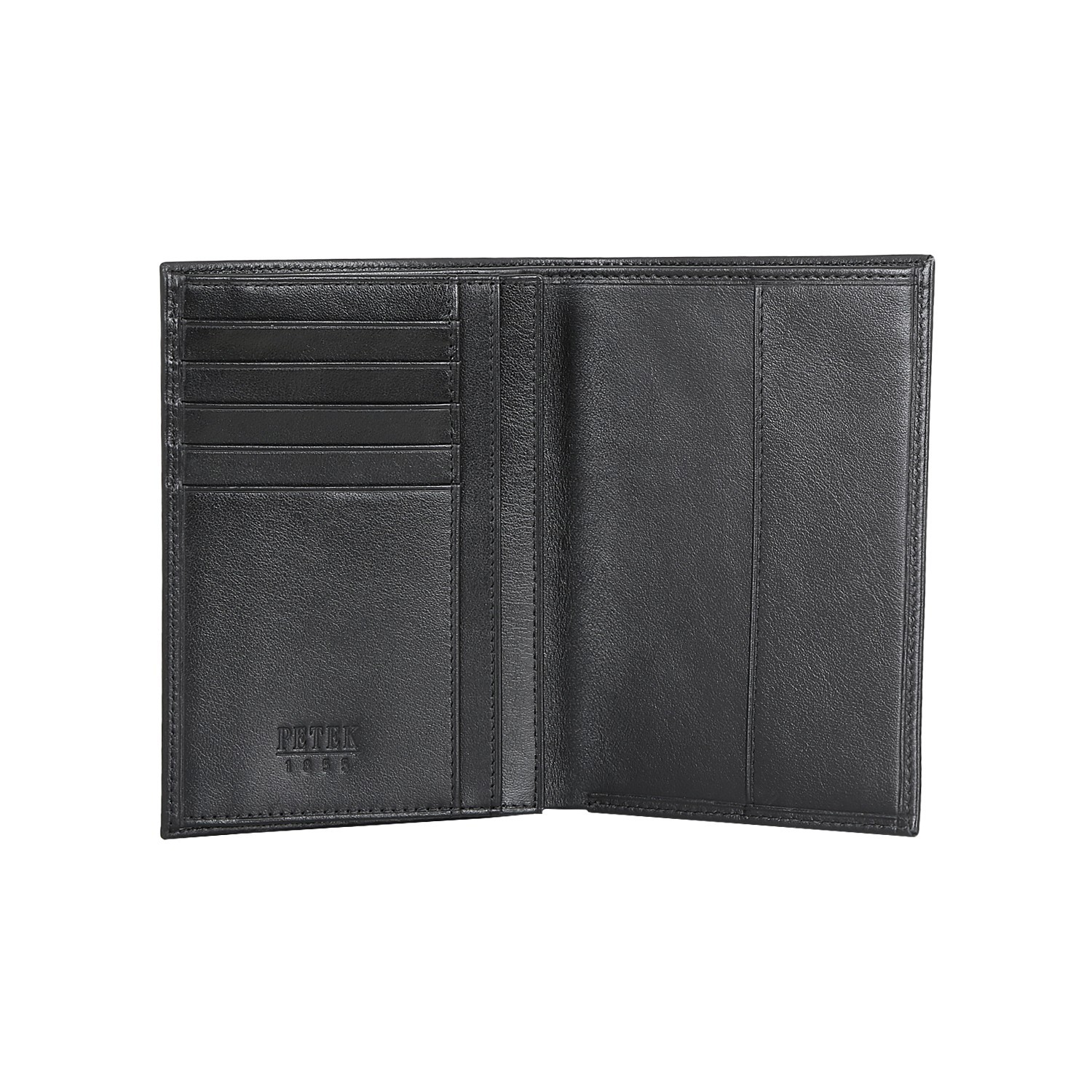 Petek Men's Wallet Contrast Stitching Black