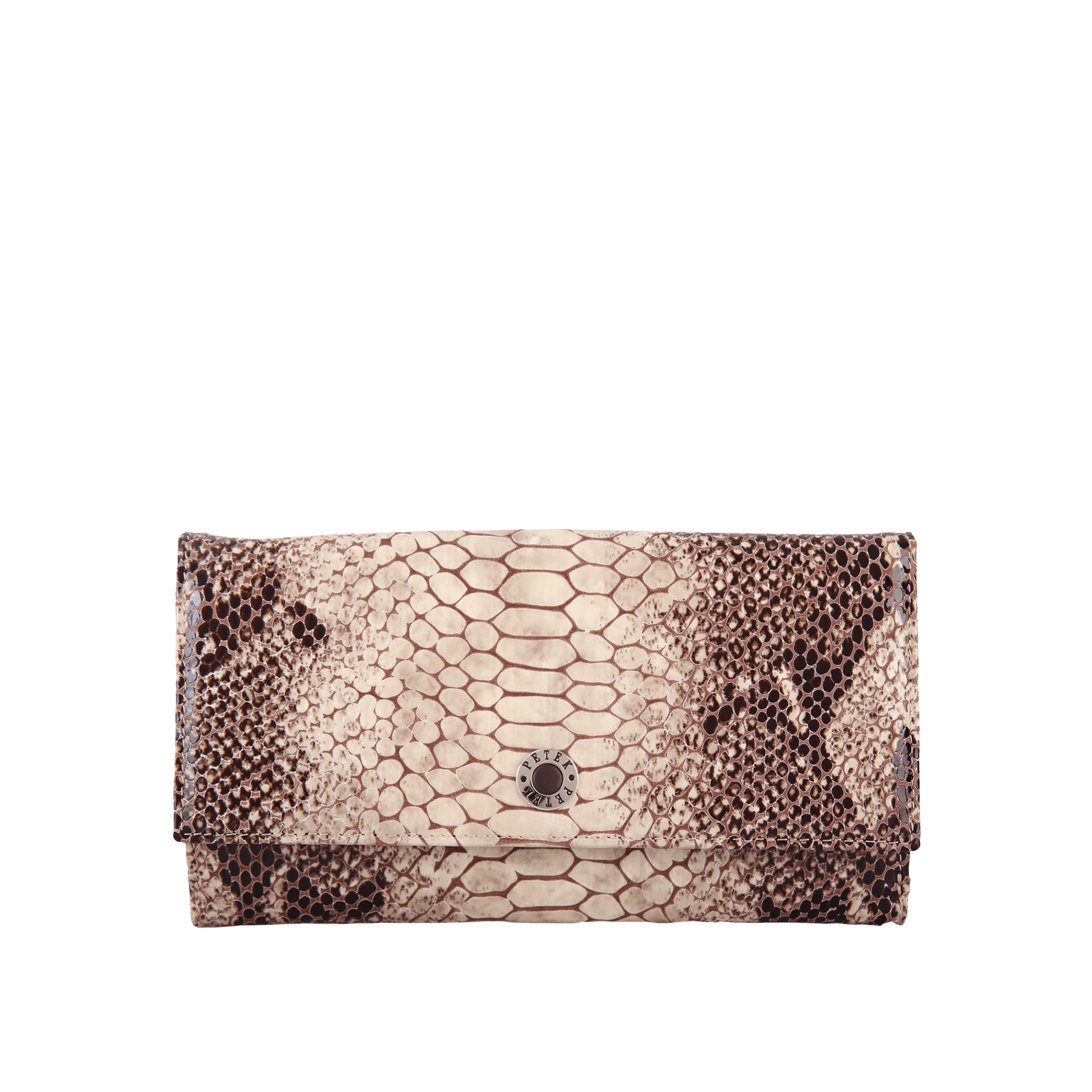 Petek Women's Wallet Light Beige - Dark Brown