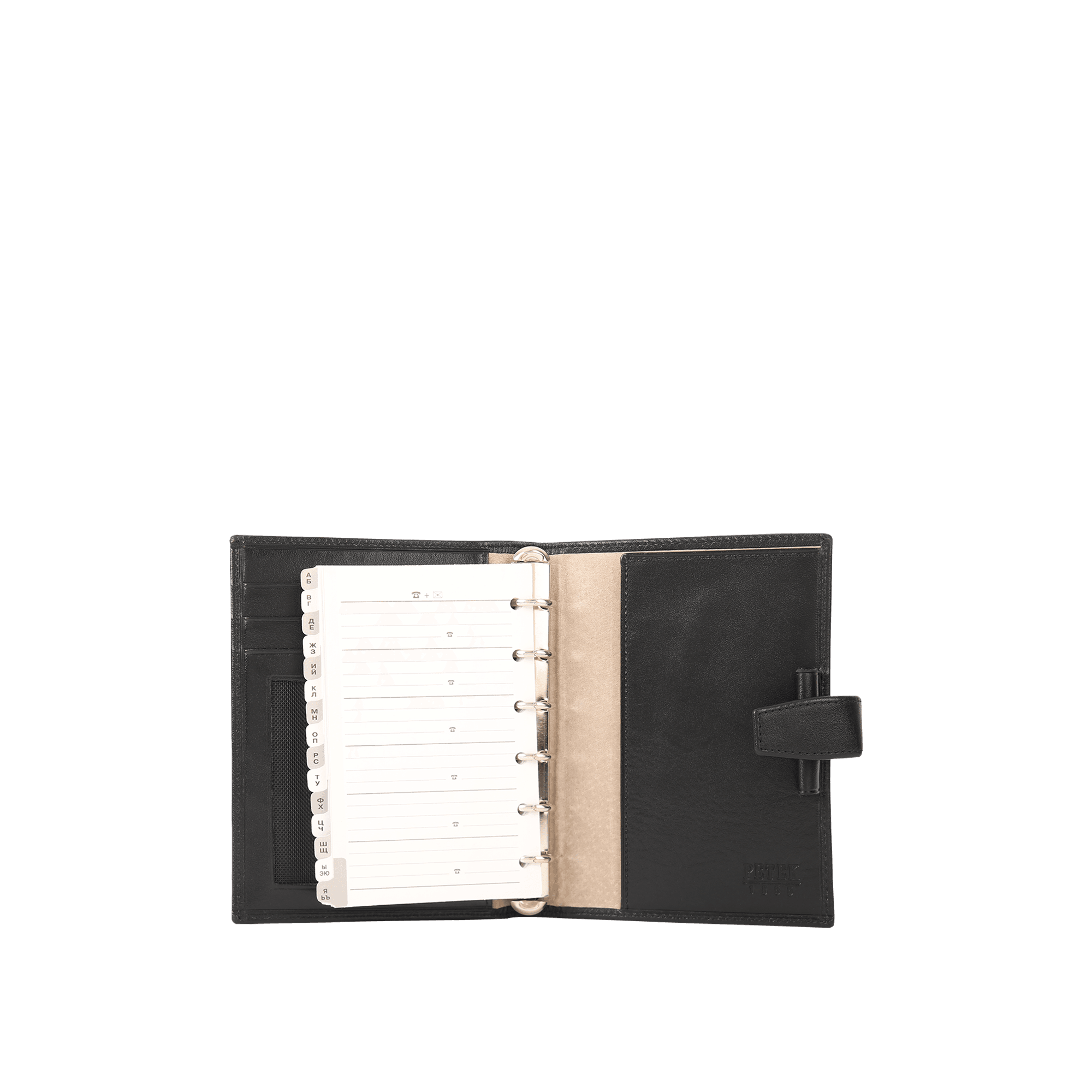 PETEK Black Leather Mechanism Agenda