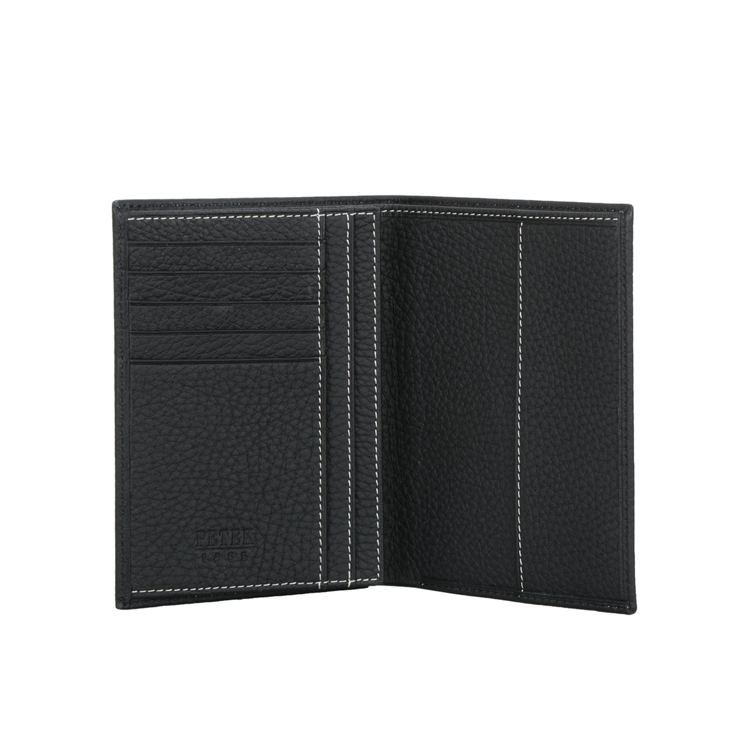 Petek Men's Wallet Contrast Stitching Black