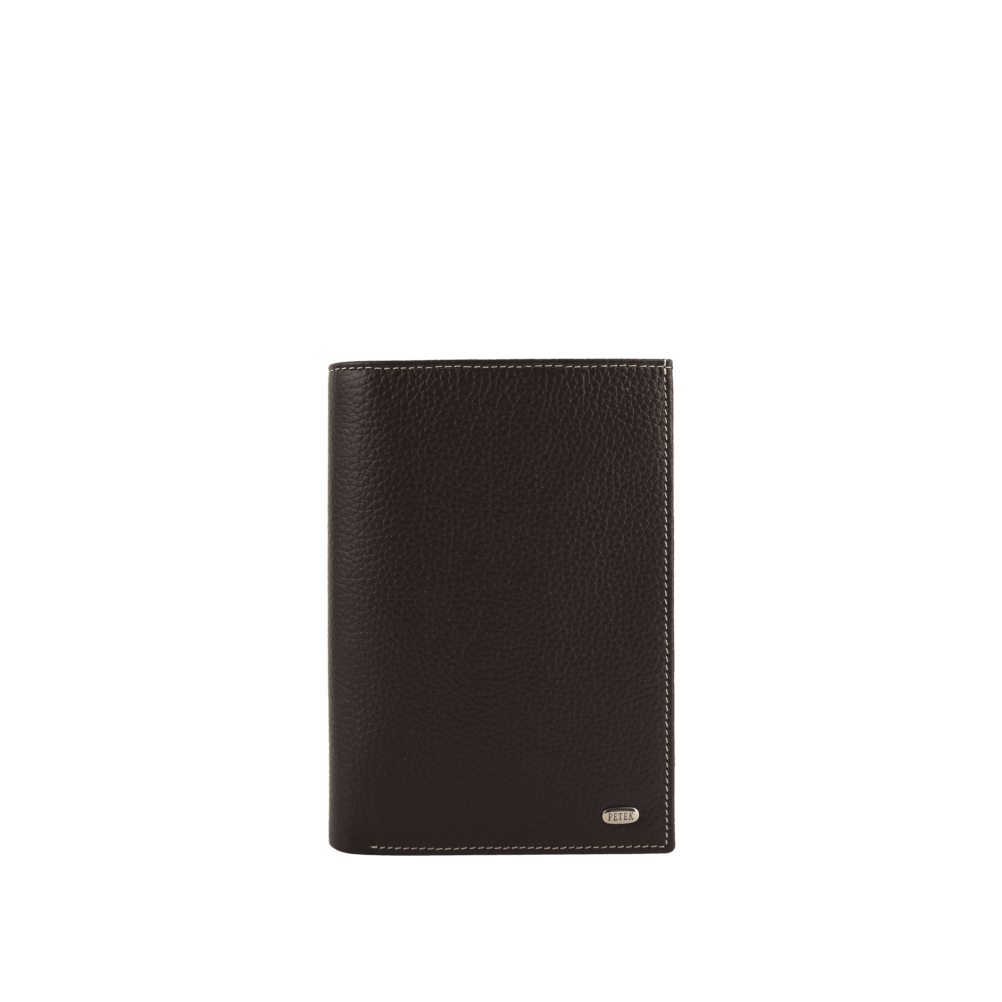 Petek Men's Wallet Contrast Stitching Brown