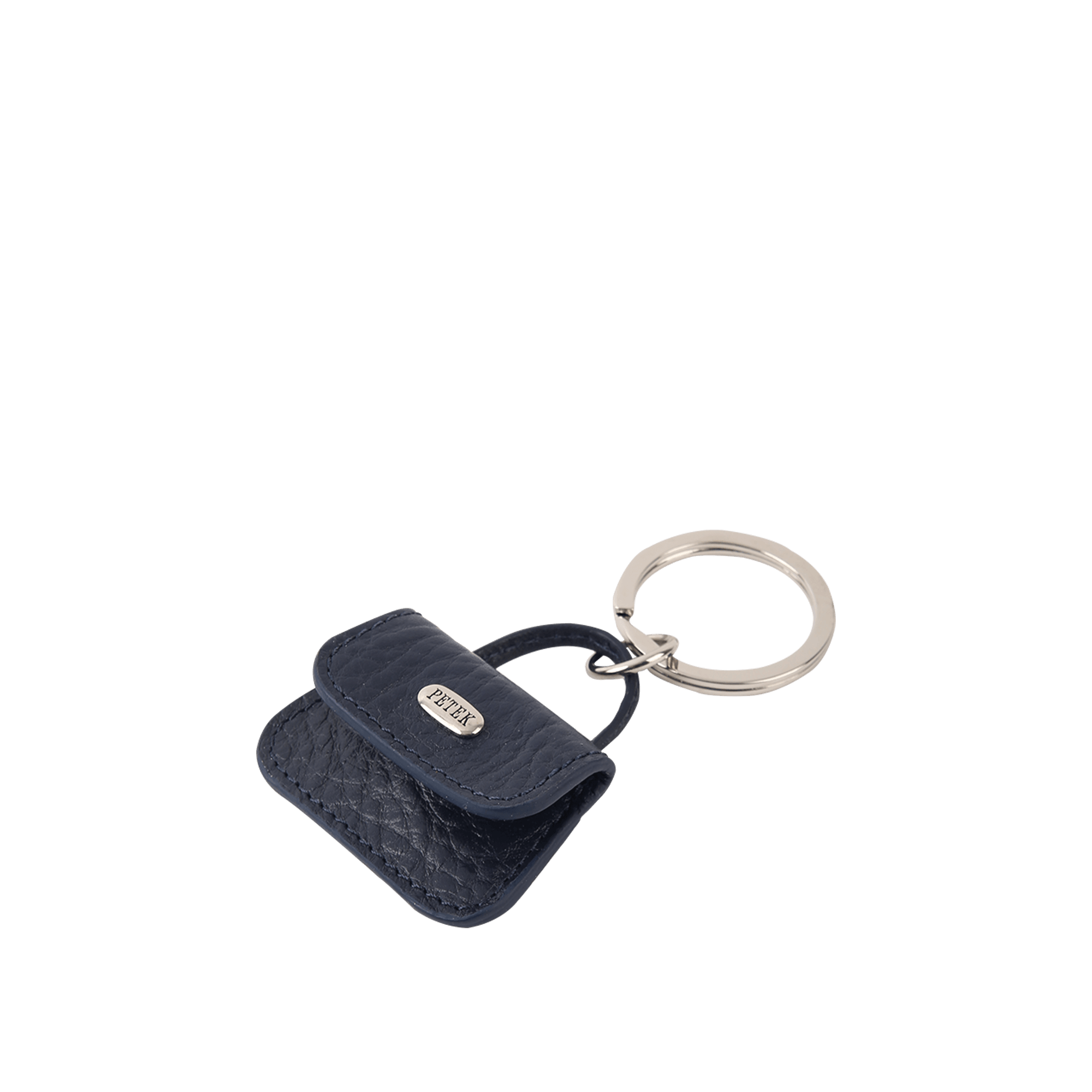 PETEK Dark Navy Blue Leather Key Chain