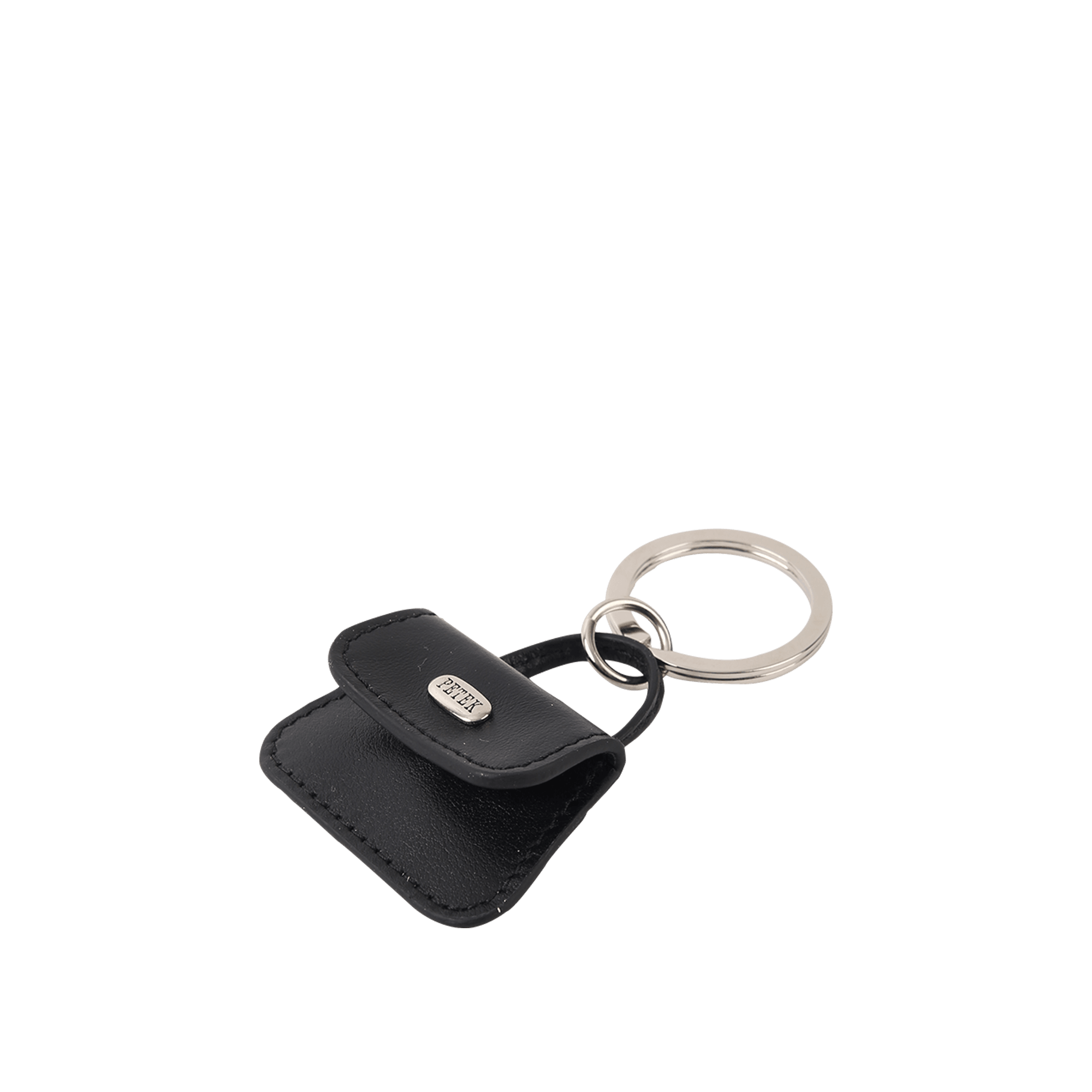 PETEK Black Leather Keychain