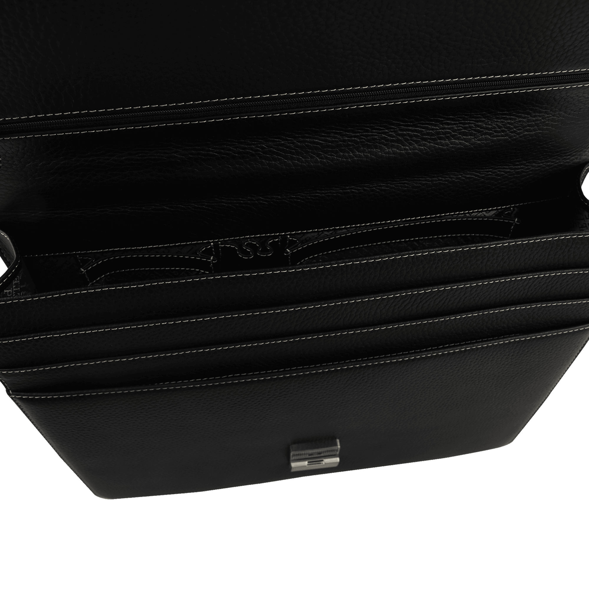 Petek Men's Briefcases Contrast Stitching Black