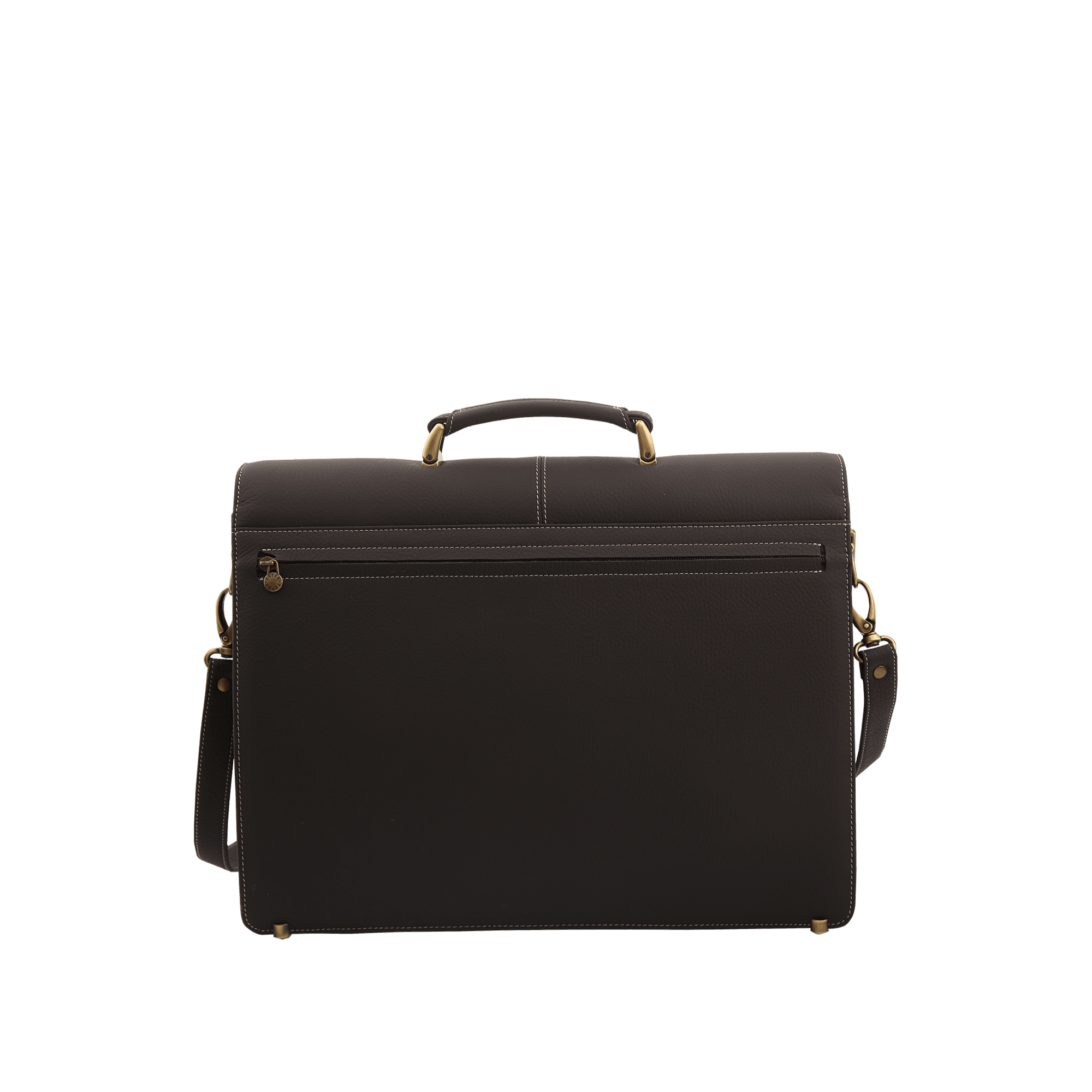 Petek Men's Briefcases Contrast Stitching Brown