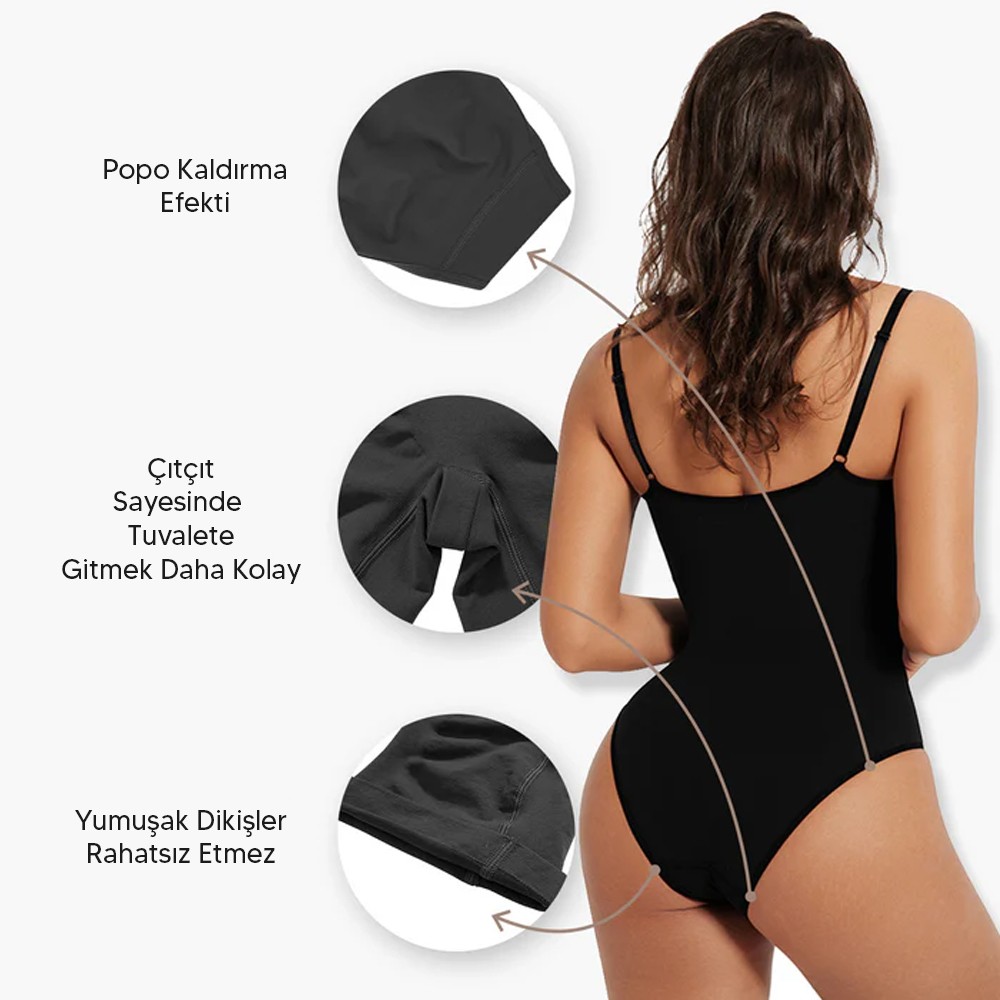 Göbek Toparlayıcı Çıtçıtlı Kadın Body Slip Korse