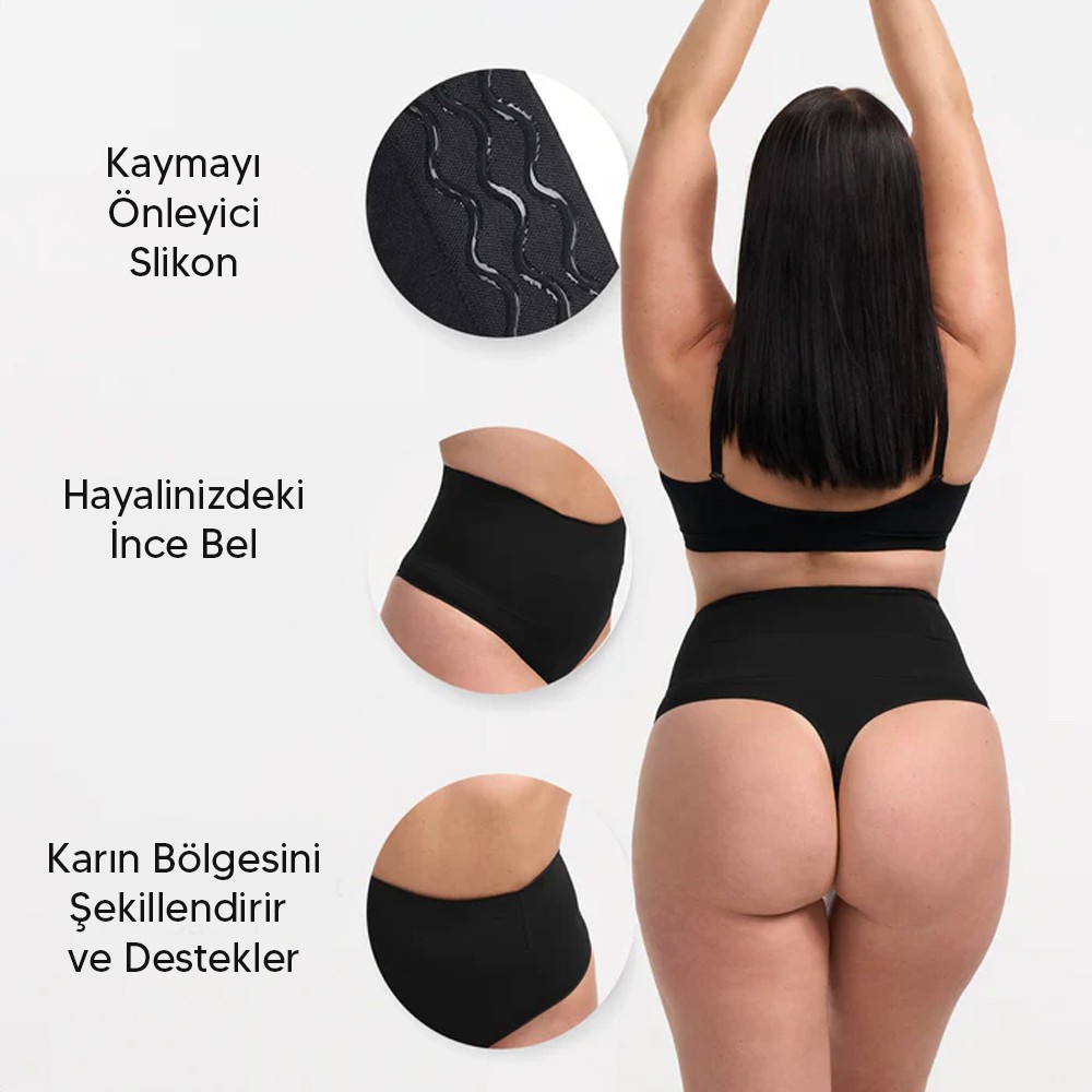 Kadın Yüksek Bel Vücut Şekillendirici Dikişsiz Bikini Külot