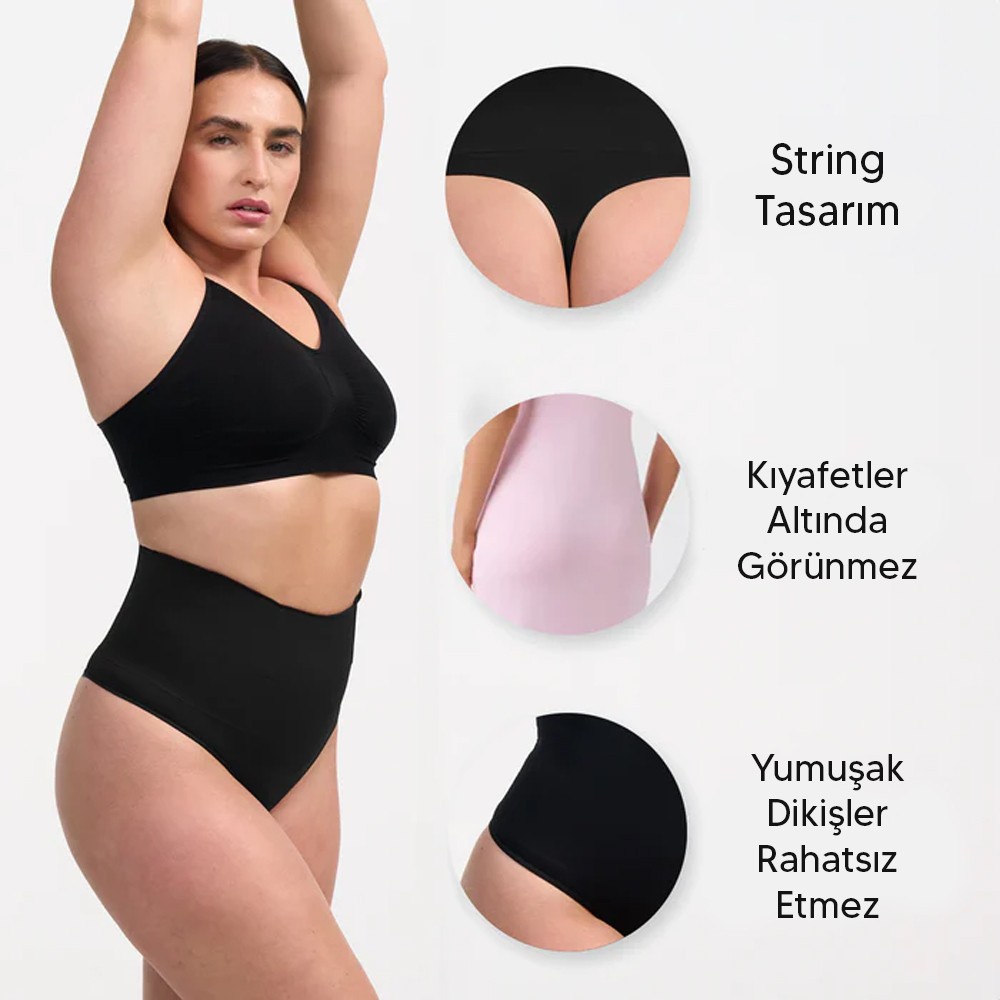 Kadın Yüksek Bel Vücut Şekillendirici Dikişsiz Bikini Külot