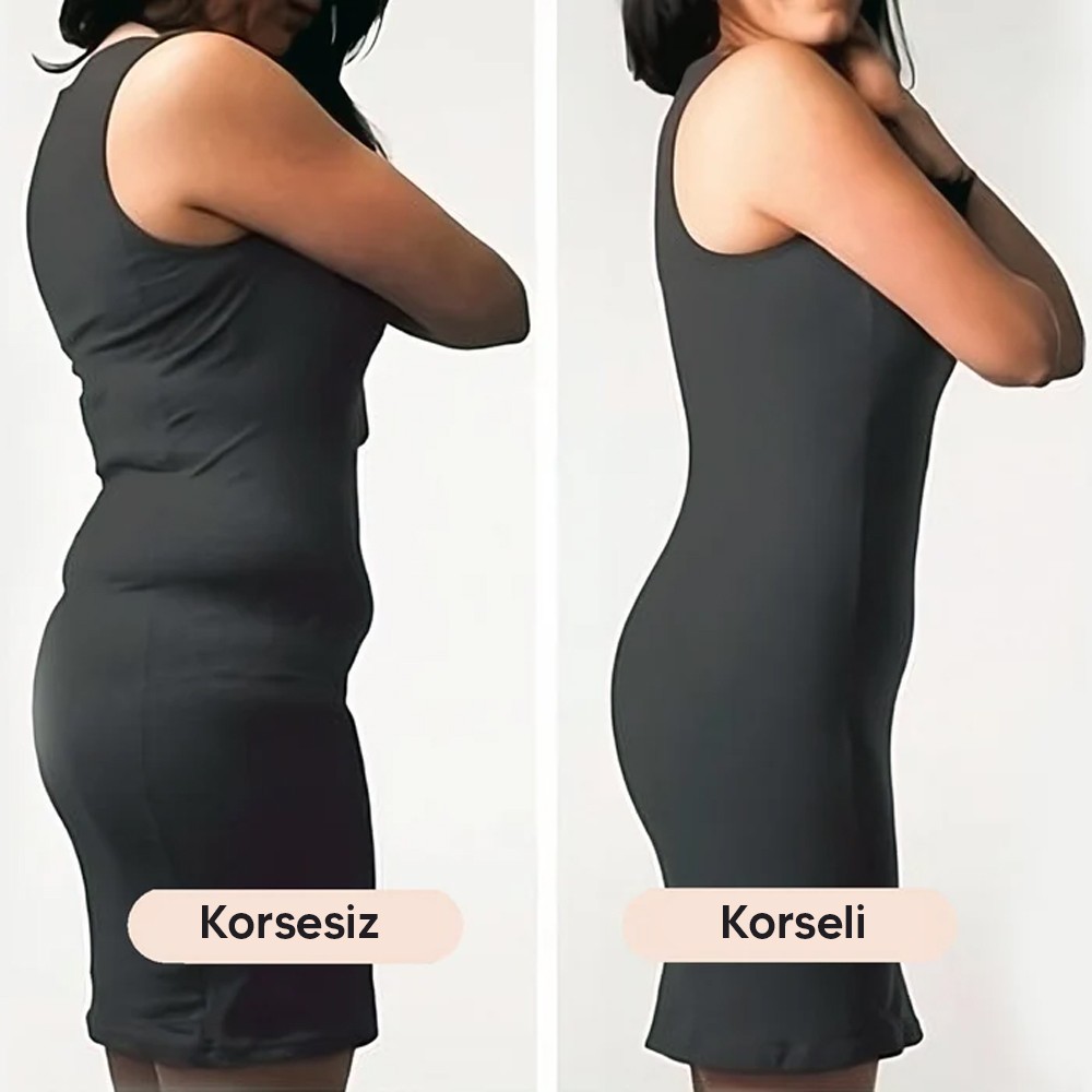 Göbek Toparlayıcı Çıtçıtlı Kadın Body Slip Korse