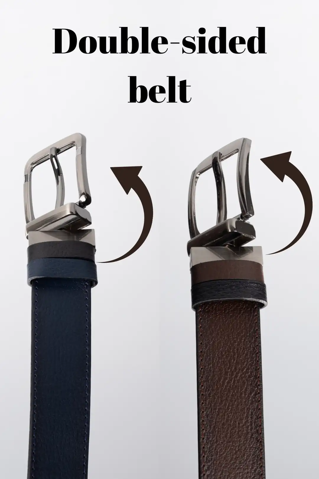 Leonidas Çift Taraflı Hakiki Deri Kemer Kısa Bedenler