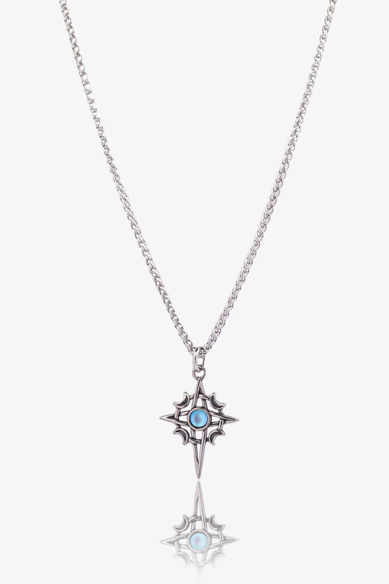 Mavi Yıldız Celik Kolye