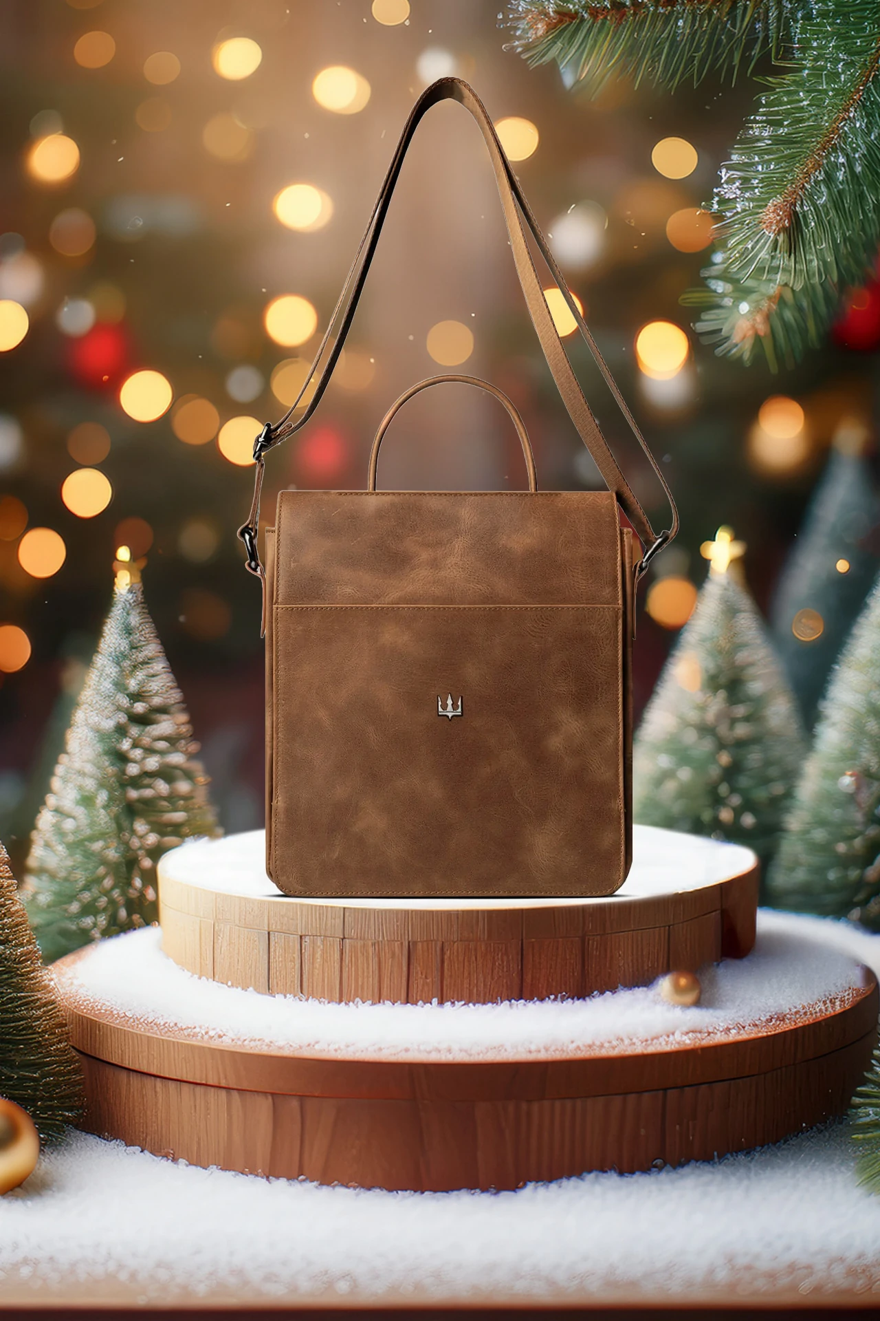 Elegant Hakiki Deri Askılı Çanta