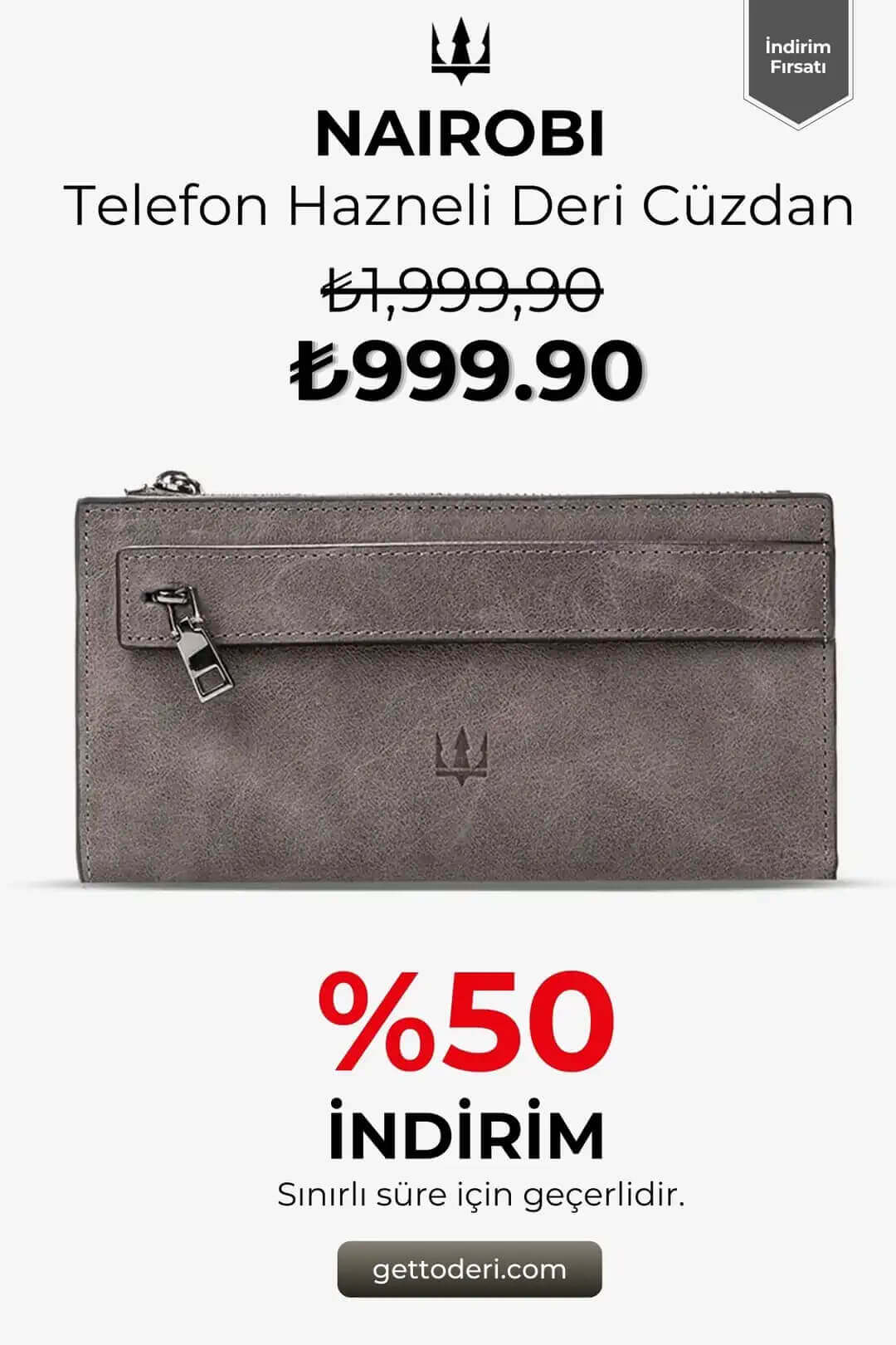 Nairobi Telefon Hazneli Deri Cüzdan