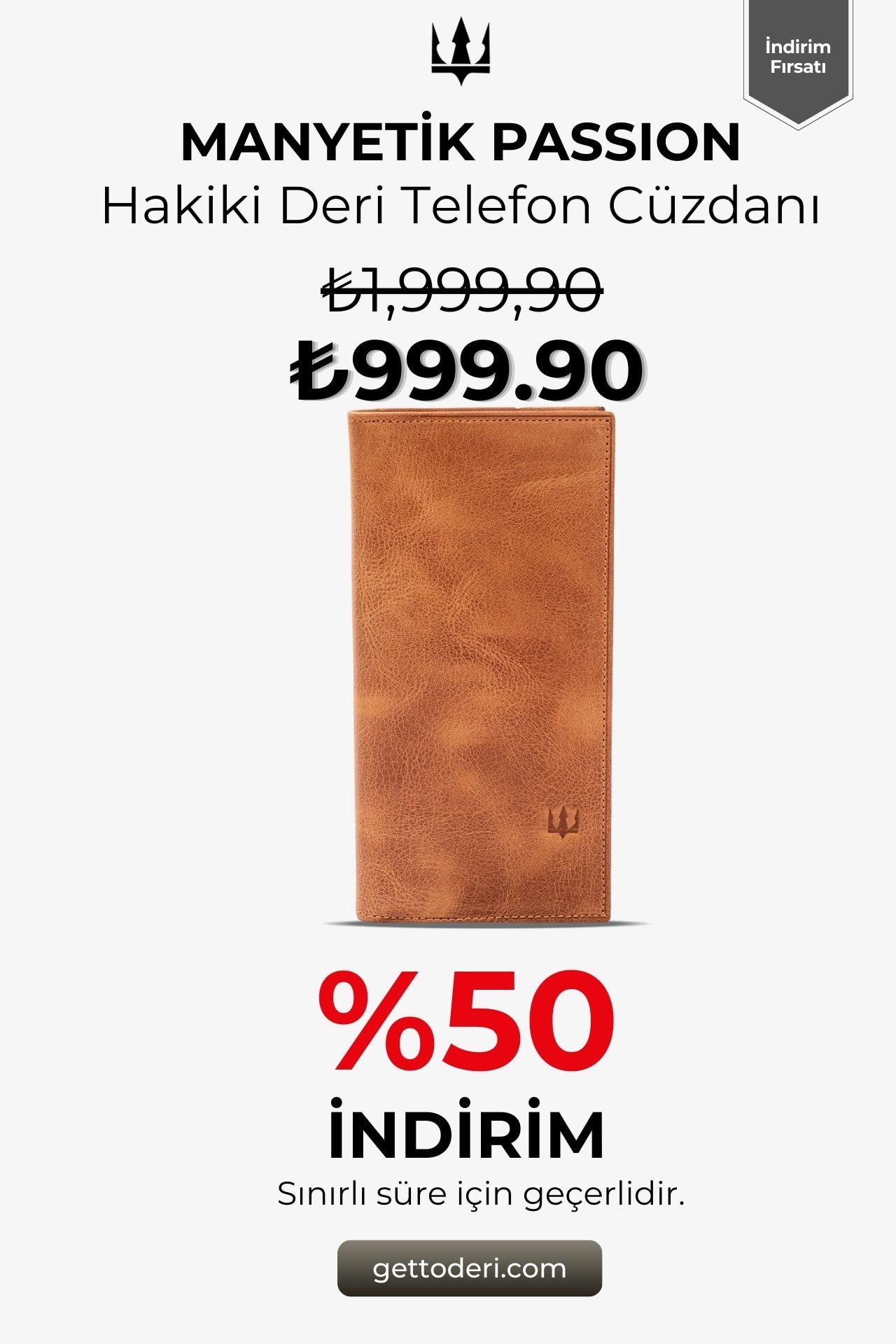Manyetik Passion Hakiki Deri Telefon Cüzdanı