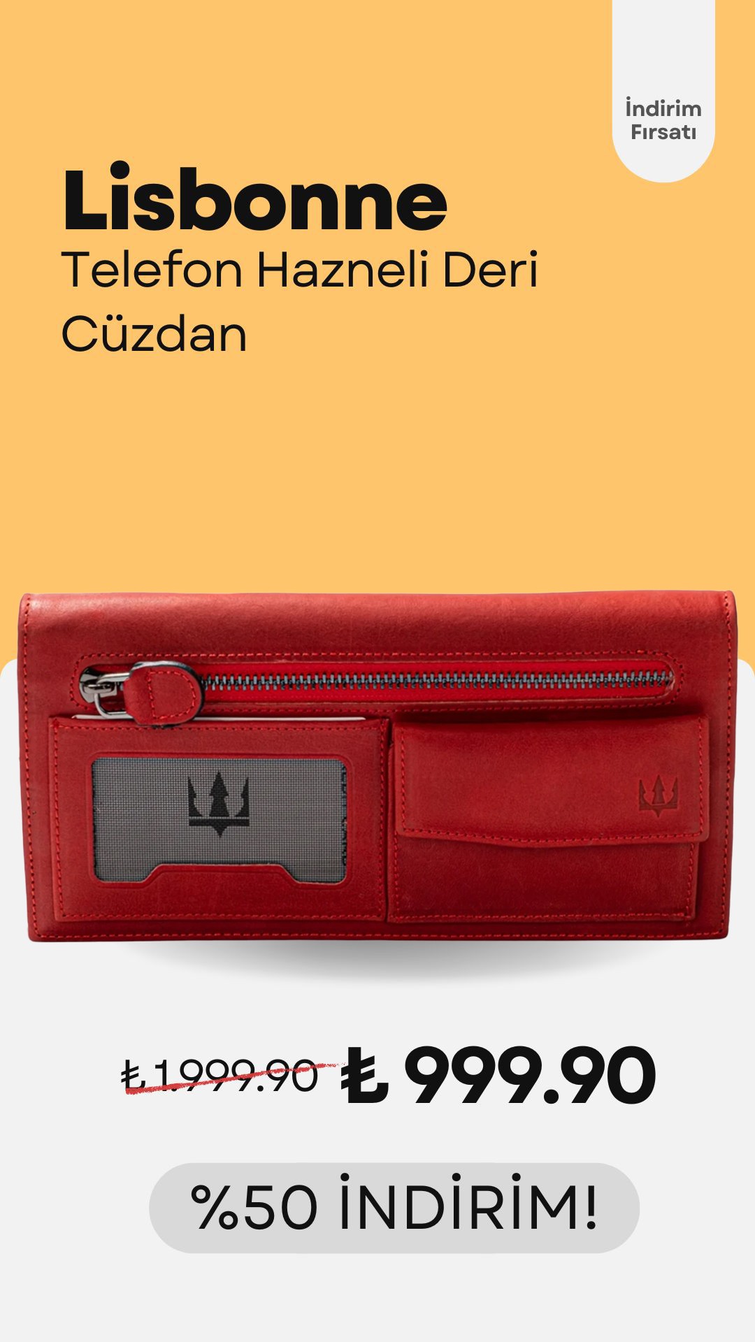 Lisbonne Telefon Hazneli Deri Cüzdan