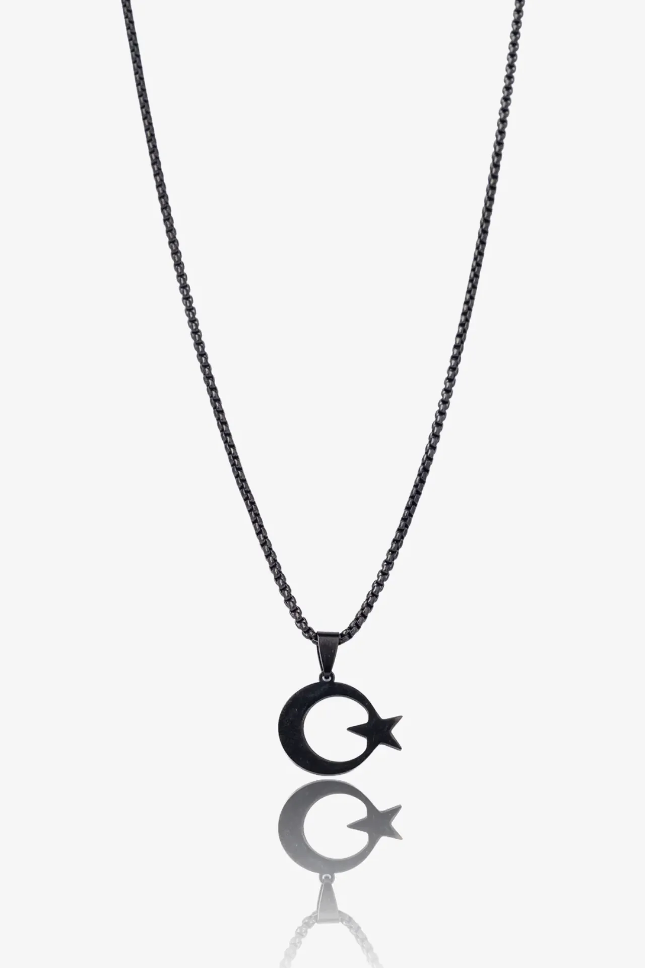 Ay Yıldız Çelik Kolye