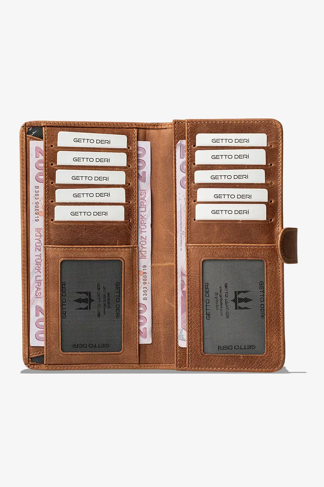 Lucas Hakiki Deri Telefon Cüzdanı